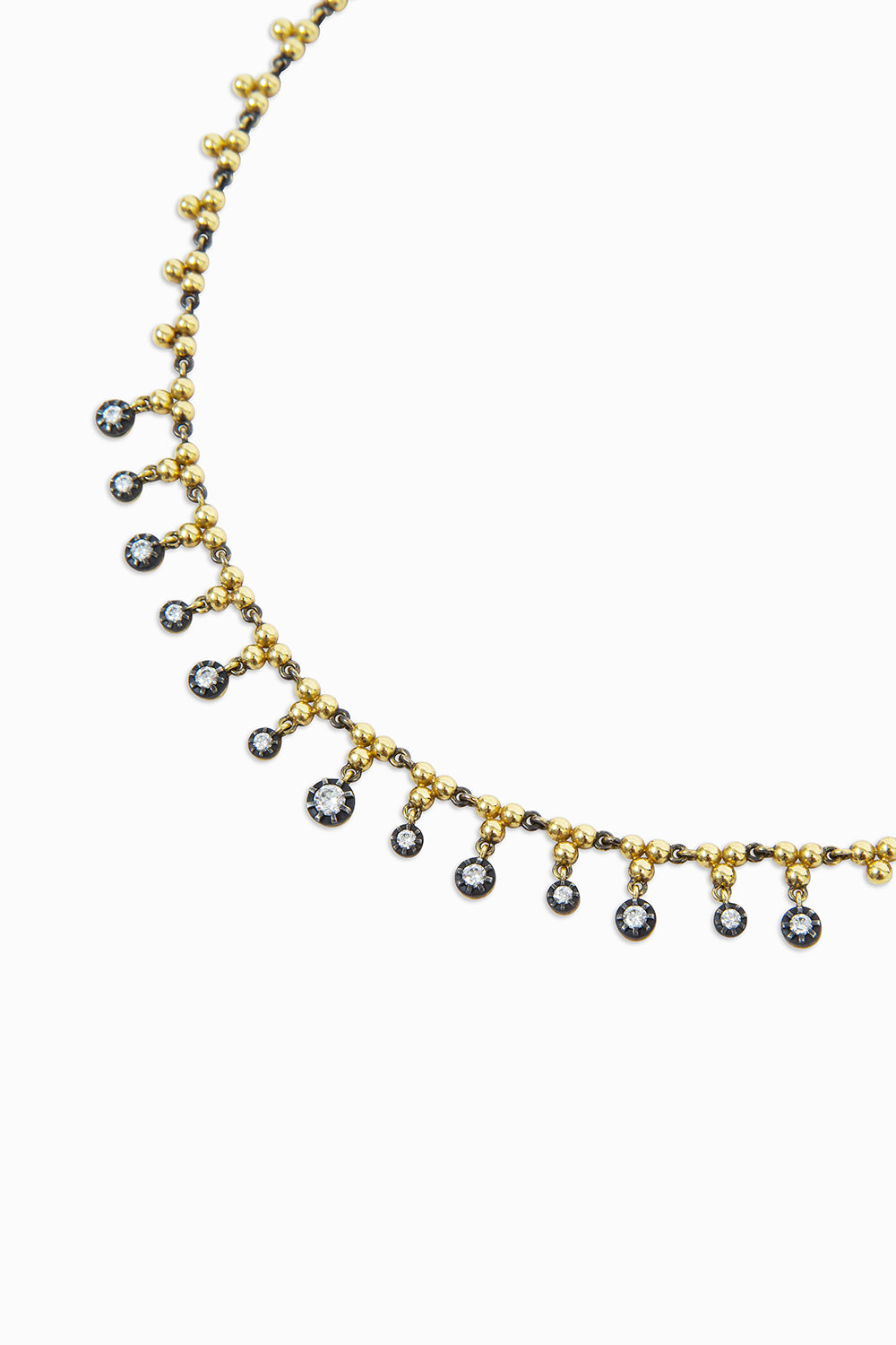 Little balls chain necklace with diamonds