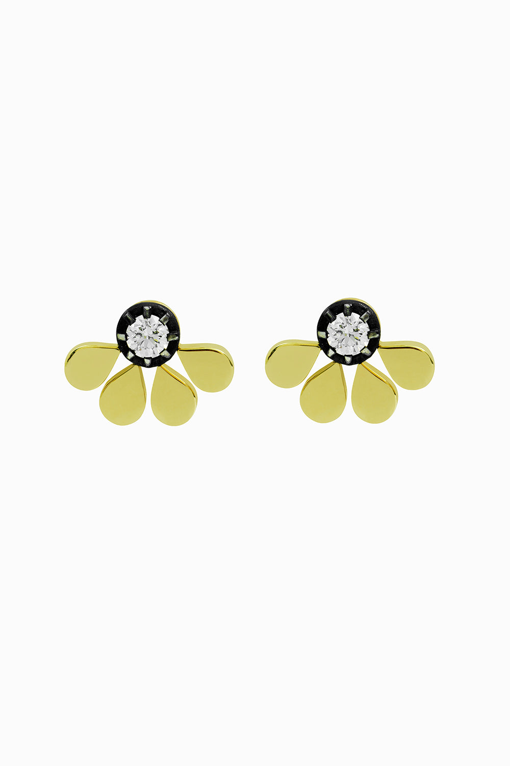 Half flower seeds earrings