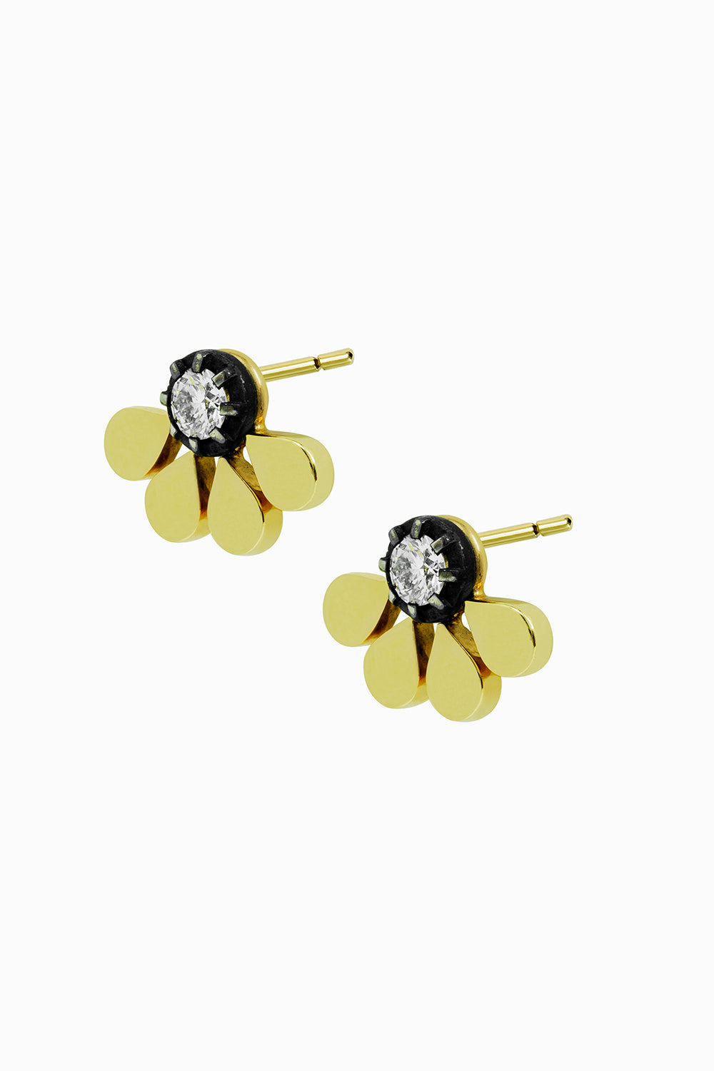 Half flower seeds earrings