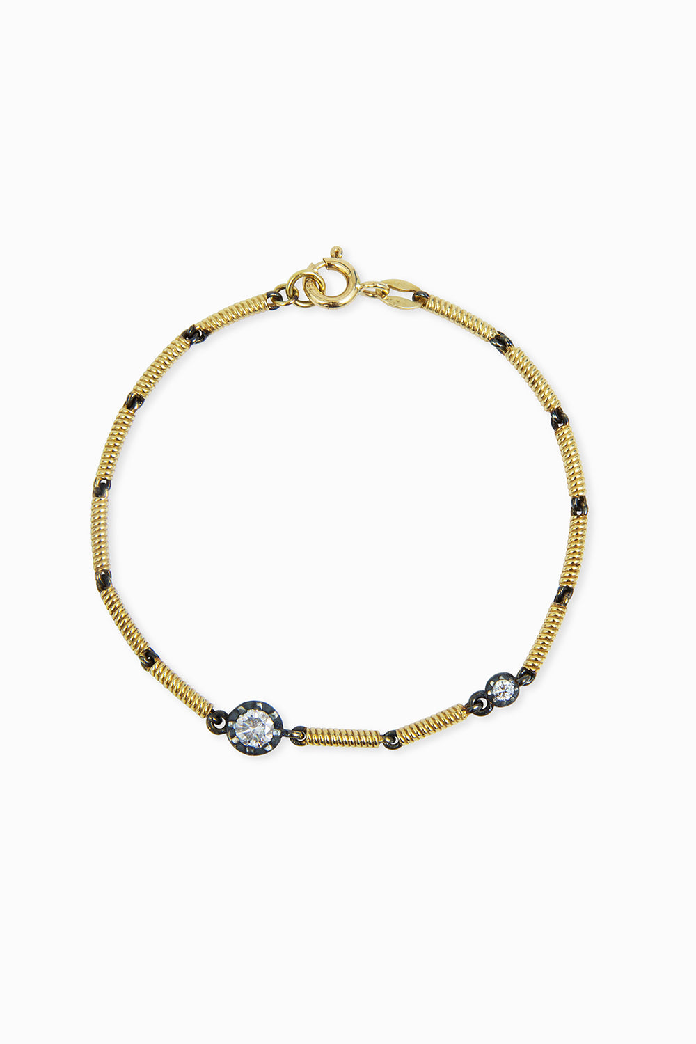 Cabo tube bracelet with two diamonds