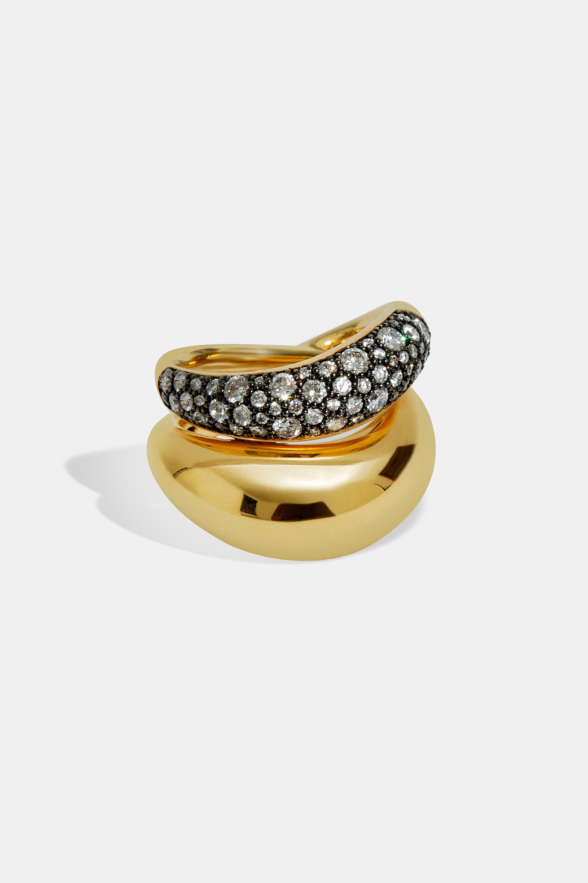 Anillo doble Seeds rodio negro