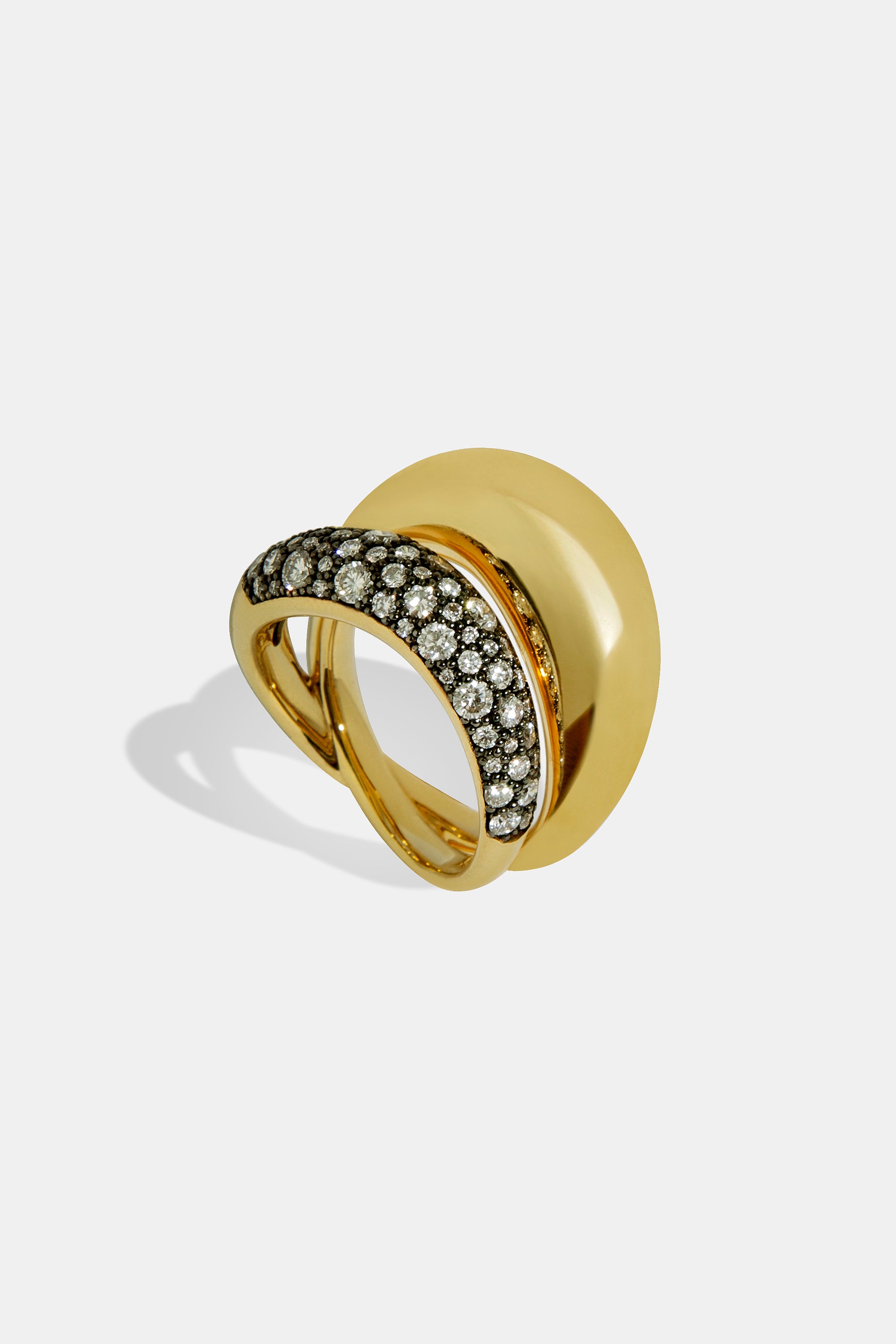 Anillo doble Seeds rodio negro