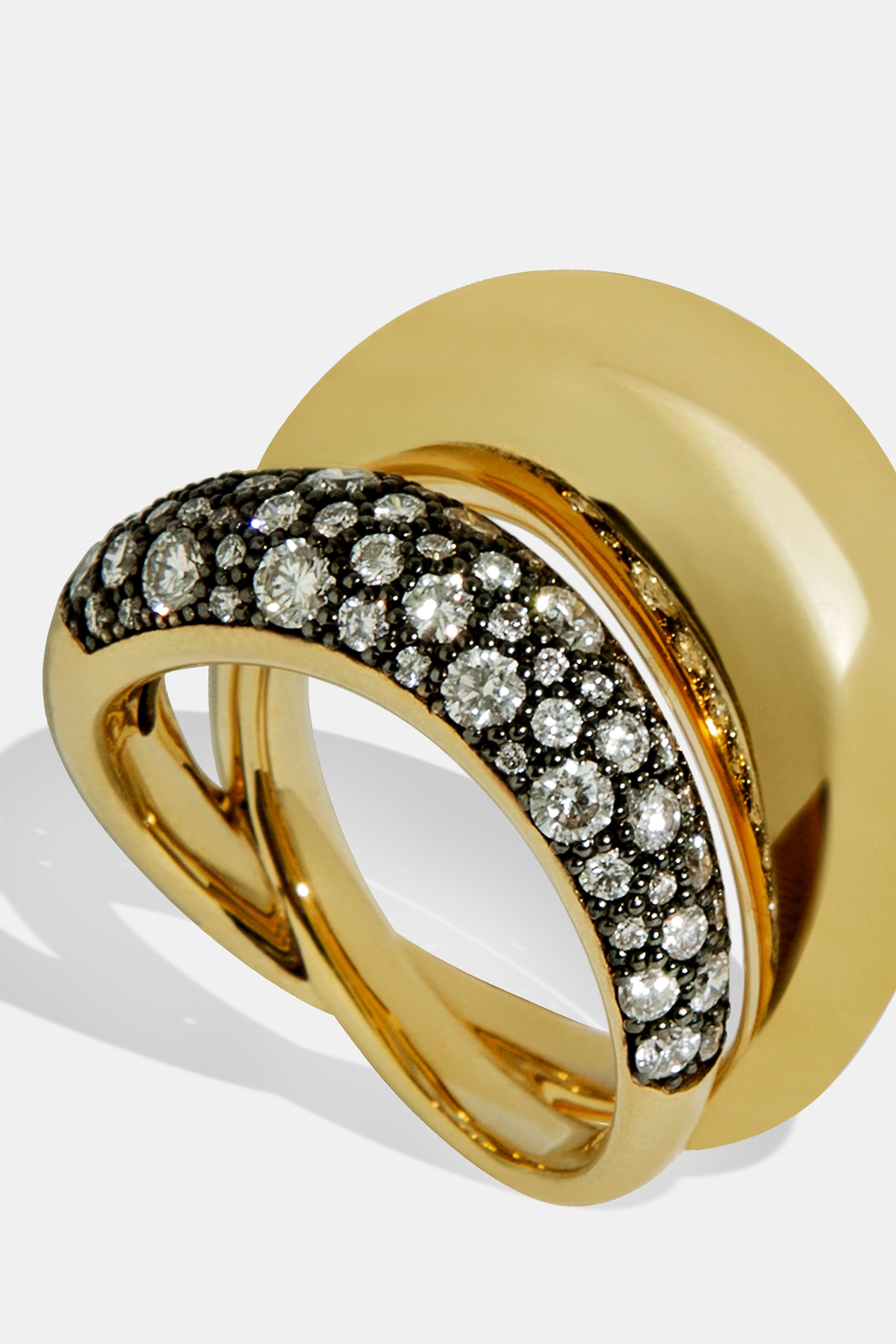 Anillo doble Seeds rodio negro