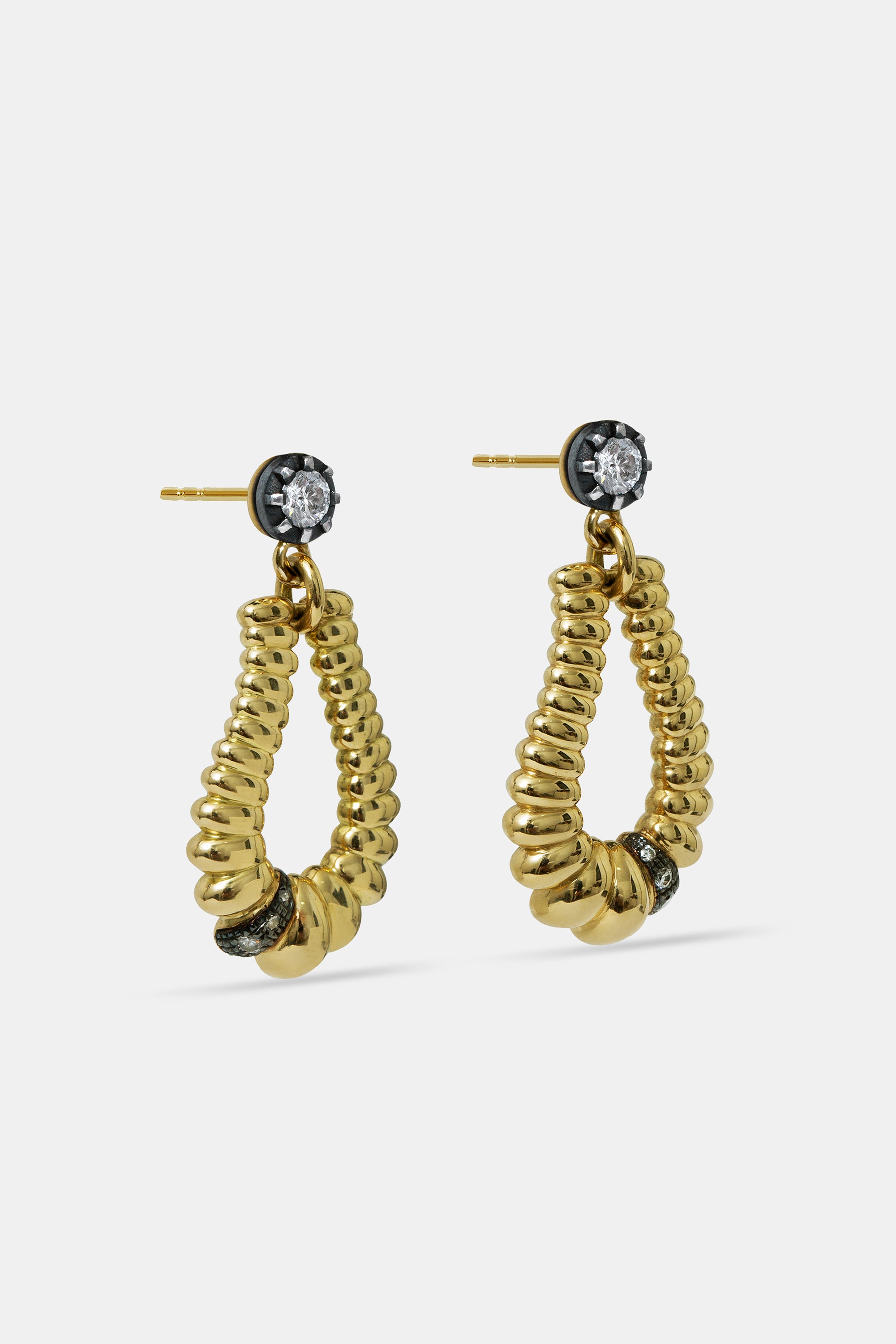 Spiral earrings diamond & black rhodium