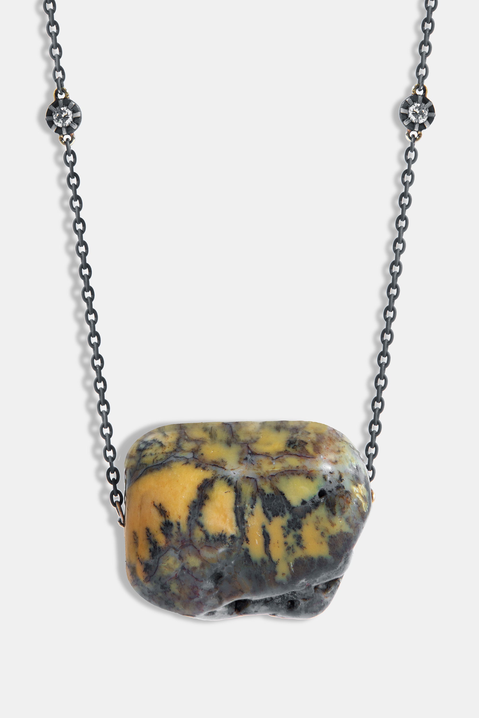 Grey Jaspe stone pendant