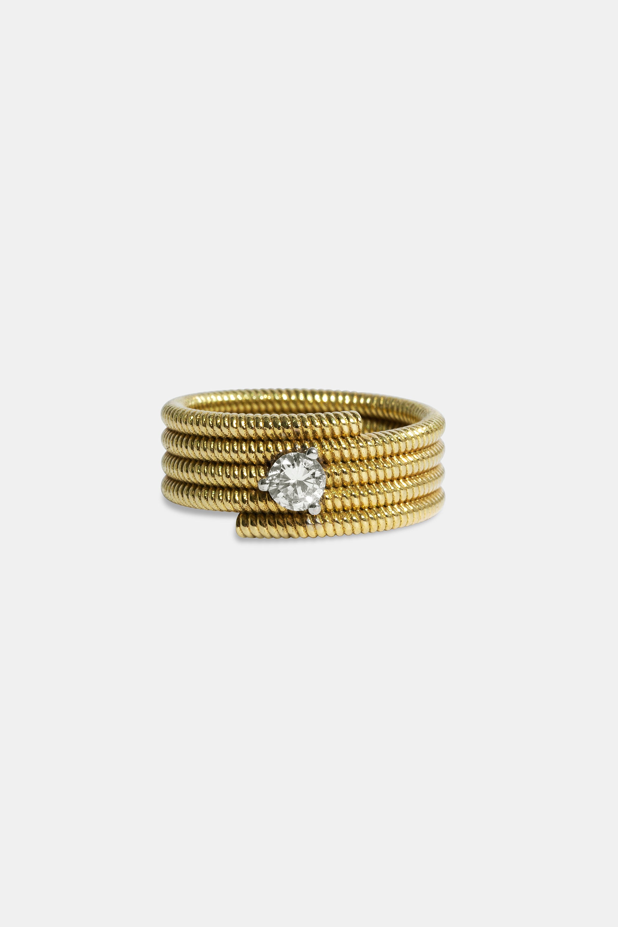Anillo meñique Cabo twist diamante 