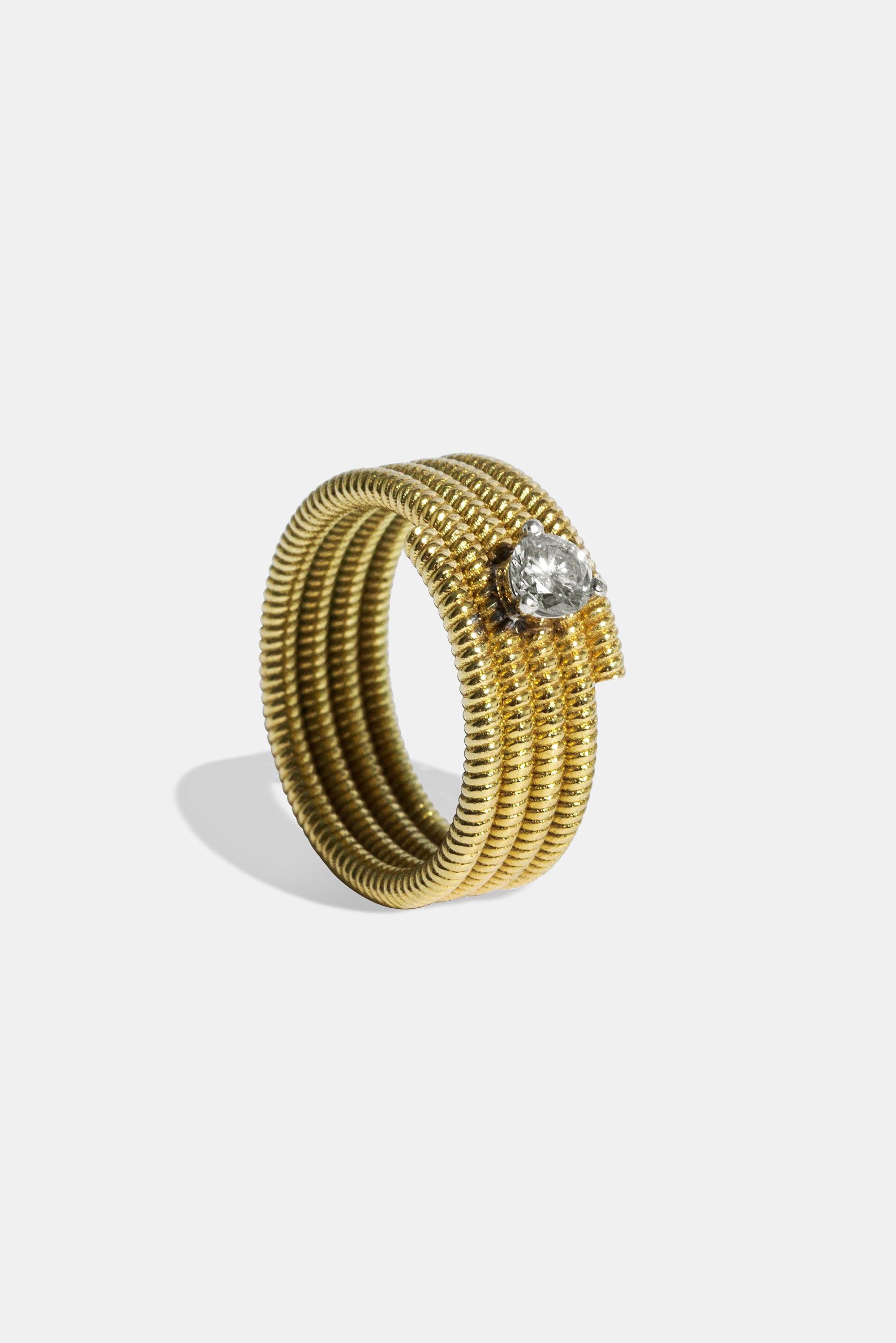 Anillo meñique Cabo twist diamante 