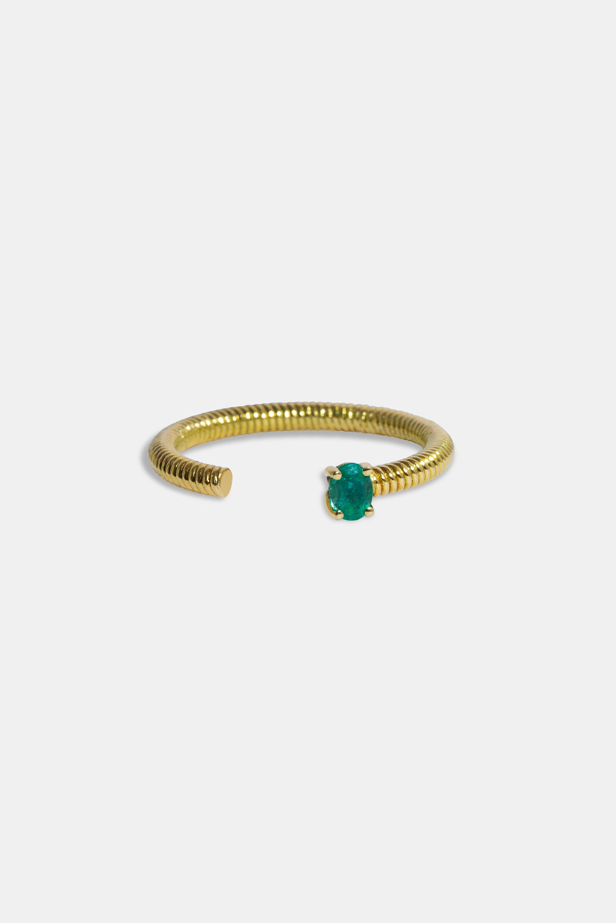 Anillo Cabo abierto con esmeralda pera