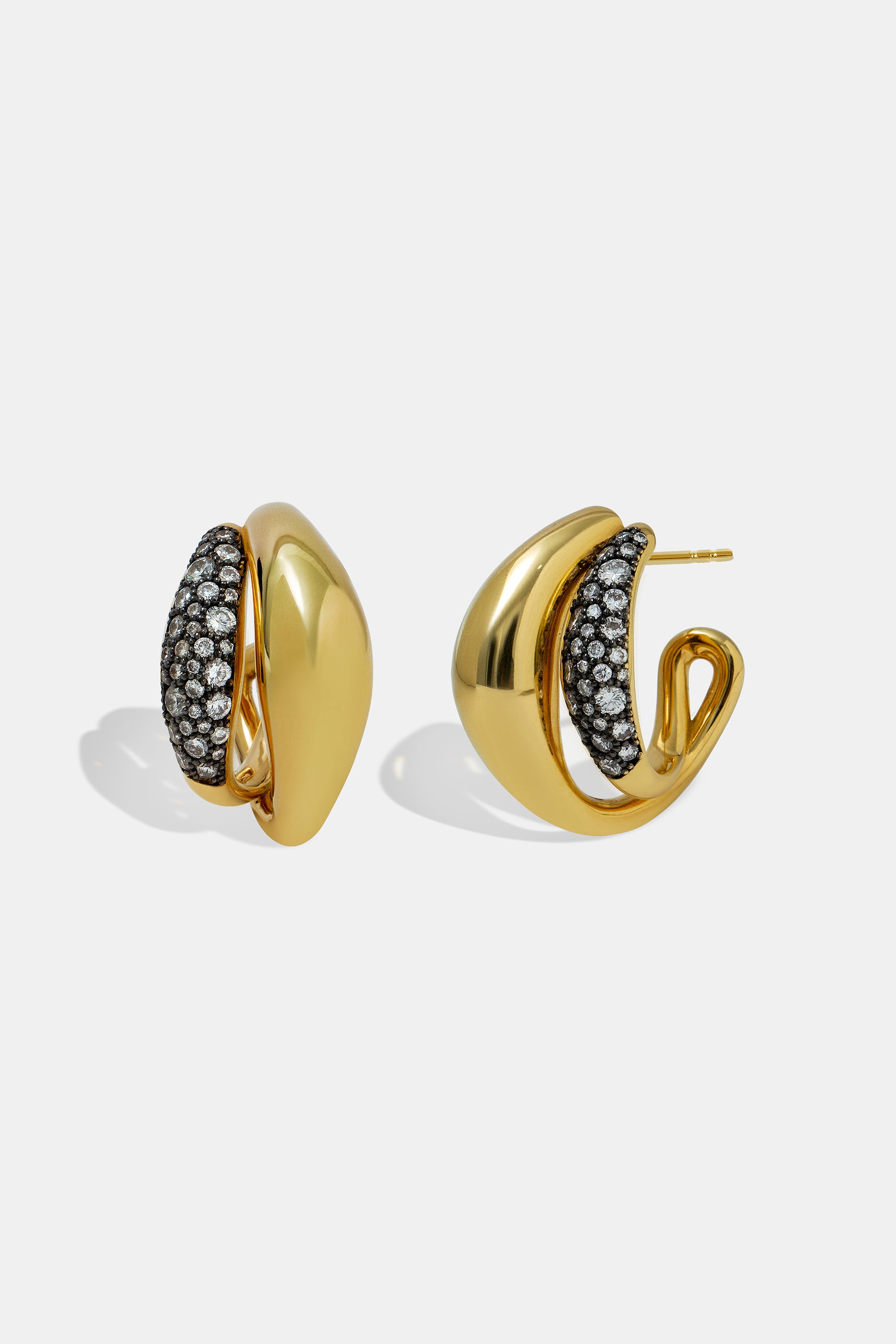 Pendientes doble Seeds rodio negro