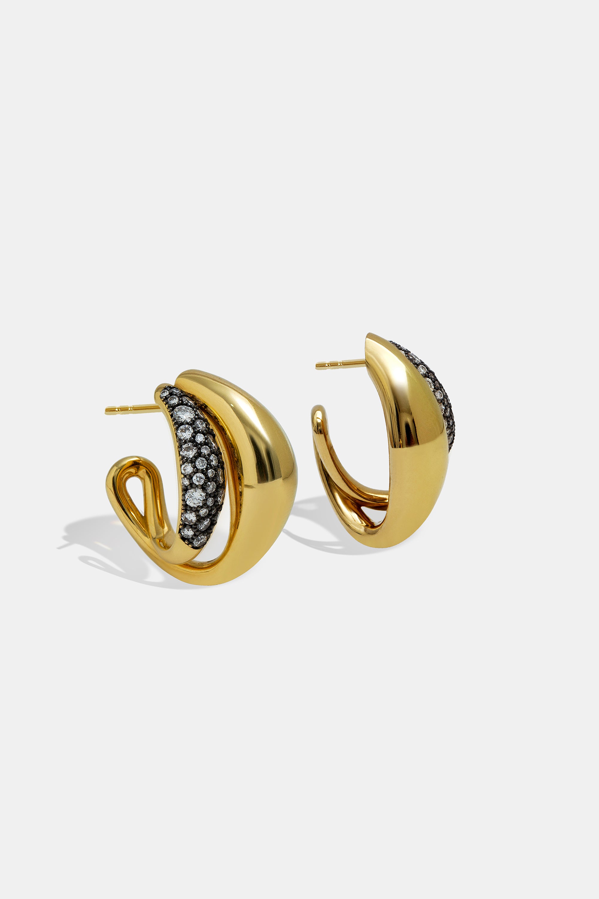 Pendientes doble Seeds rodio negro