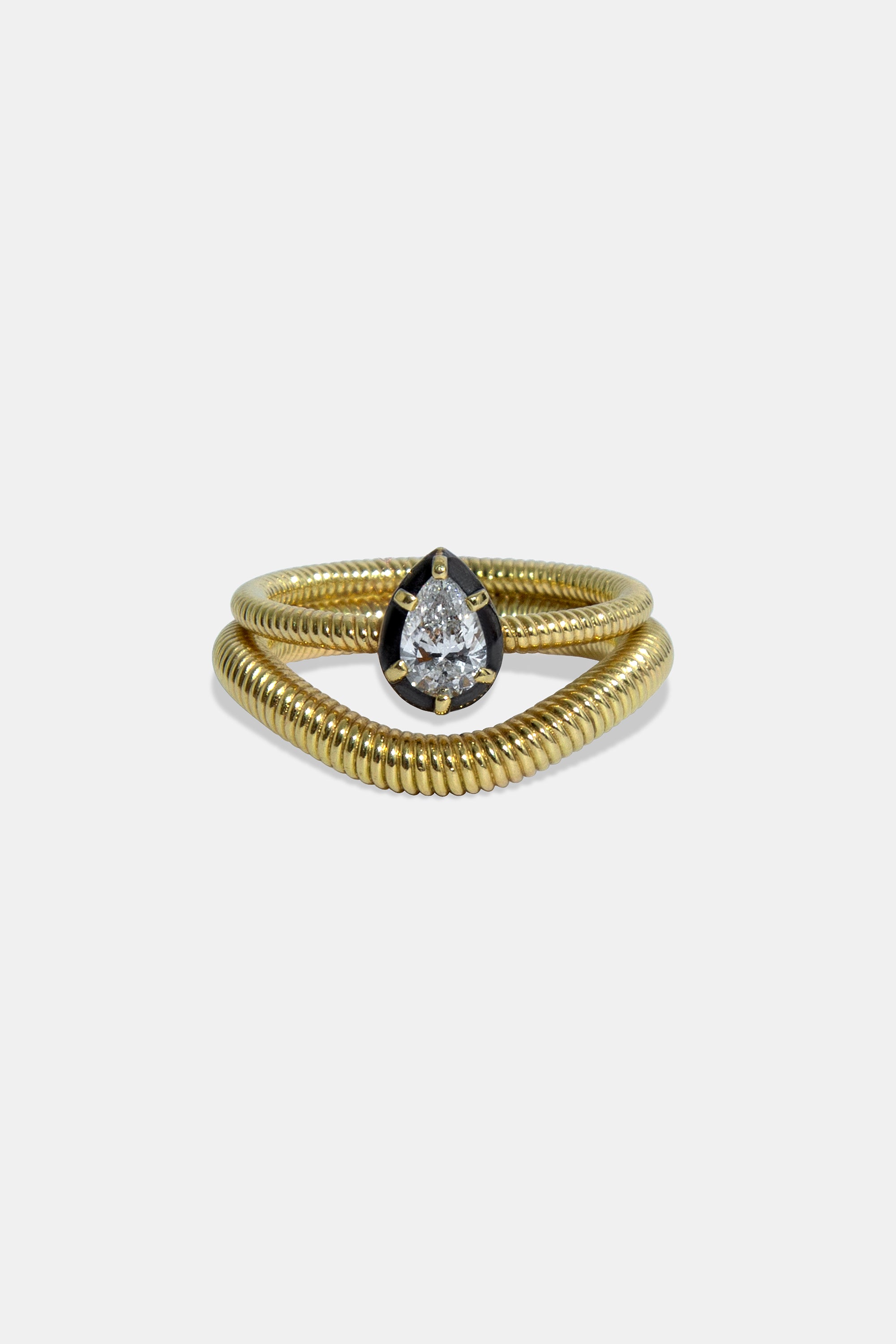 Cabo Night pear solitaire ring S