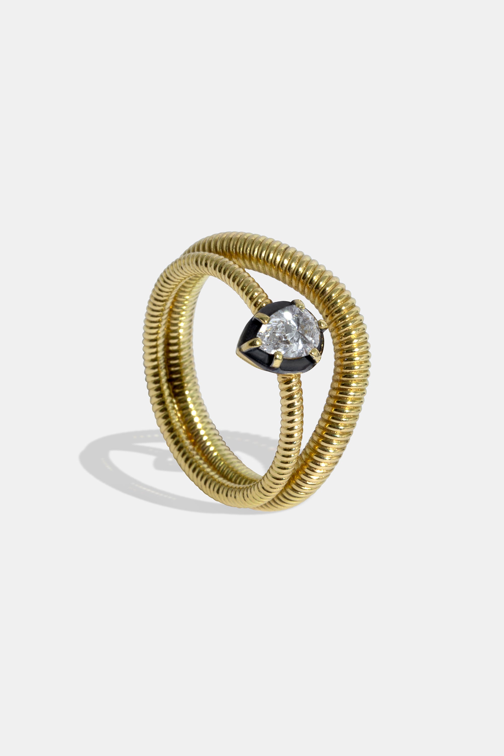 Cabo Night pear solitaire ring S