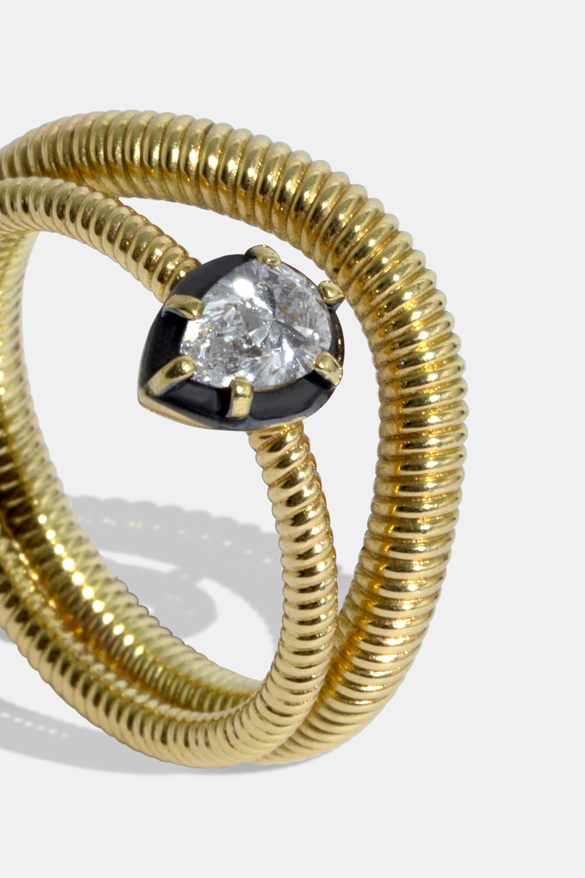 Cabo Night pear solitaire ring S