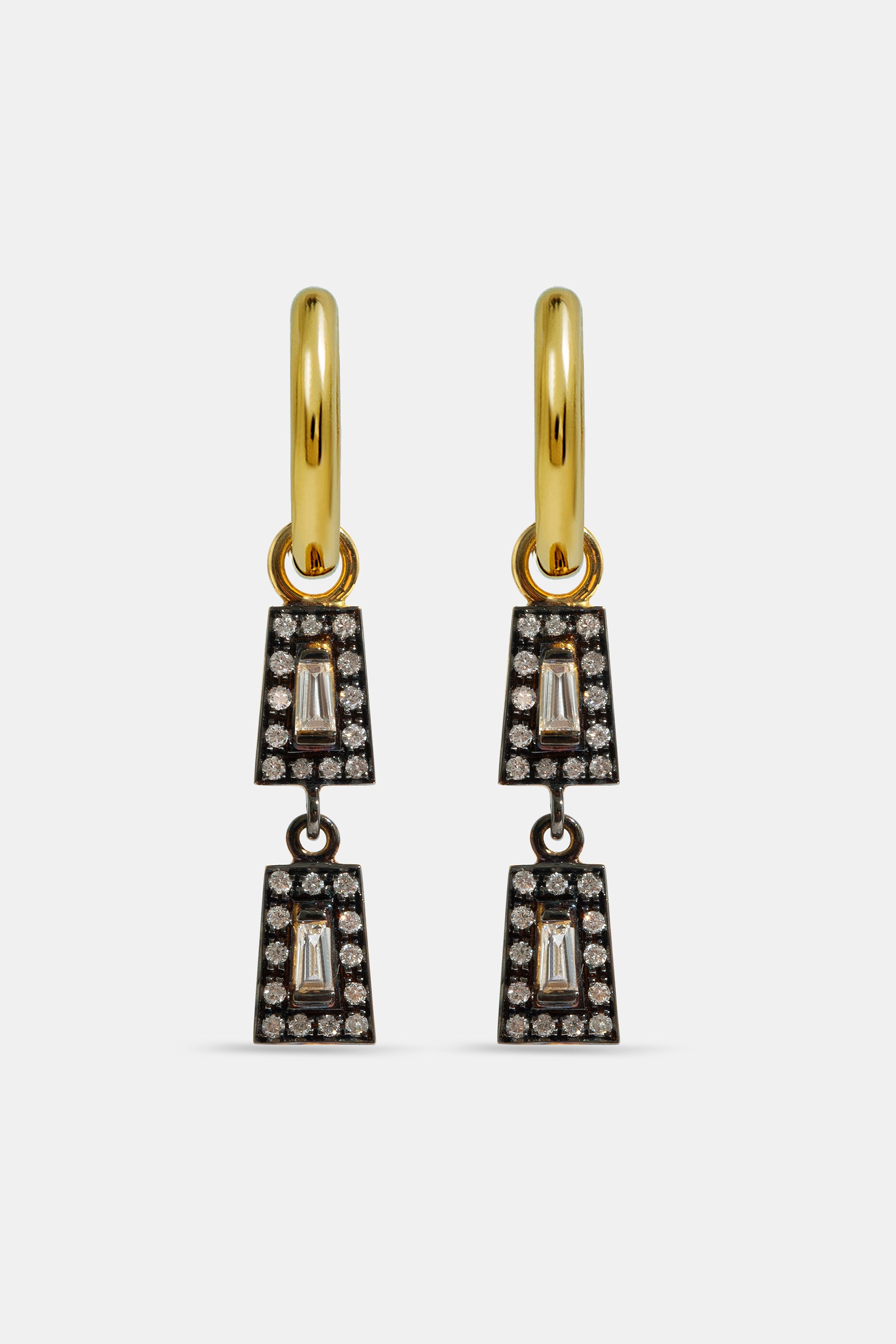 Midnight two taper hoop earrings