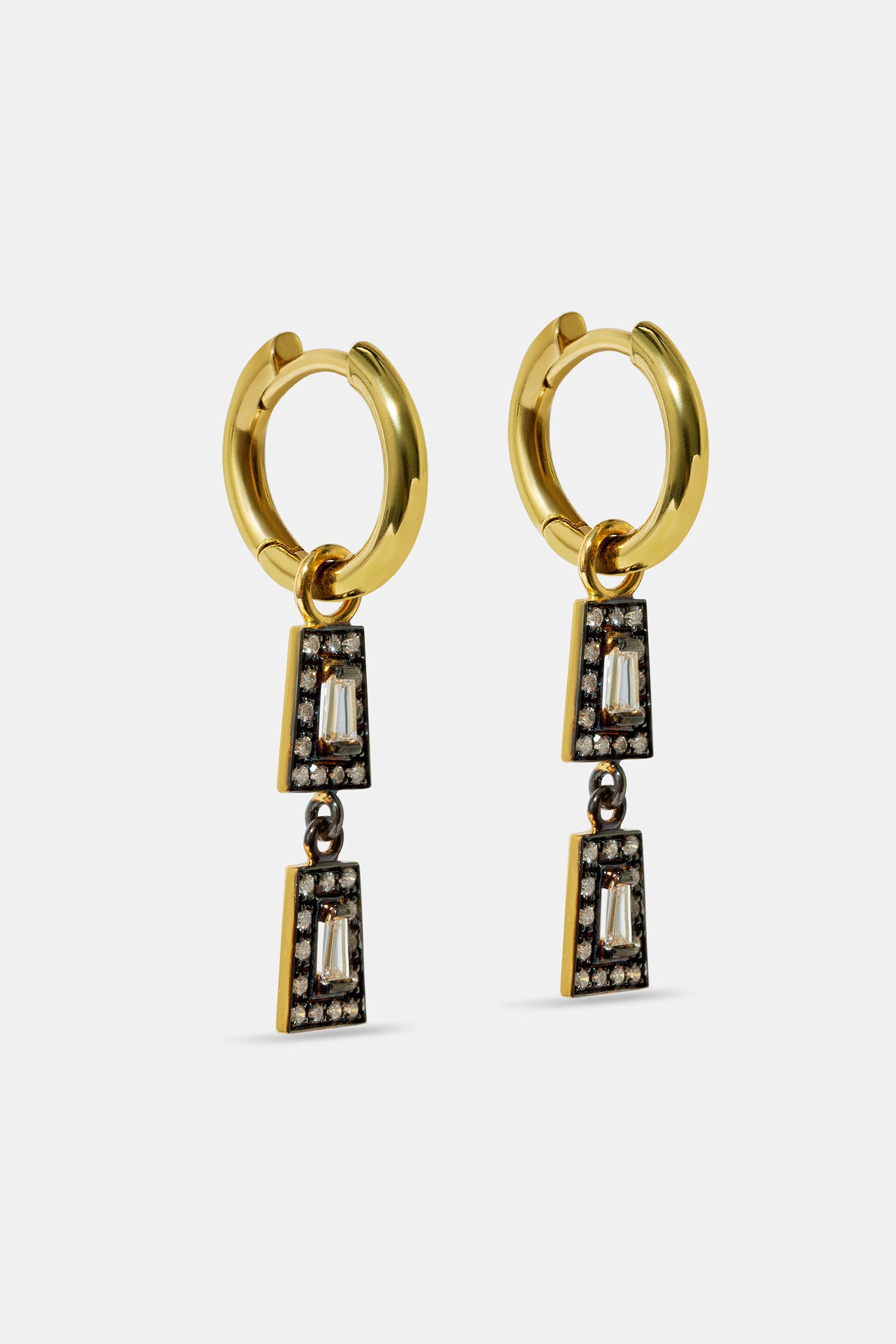 Midnight two taper hoop earrings