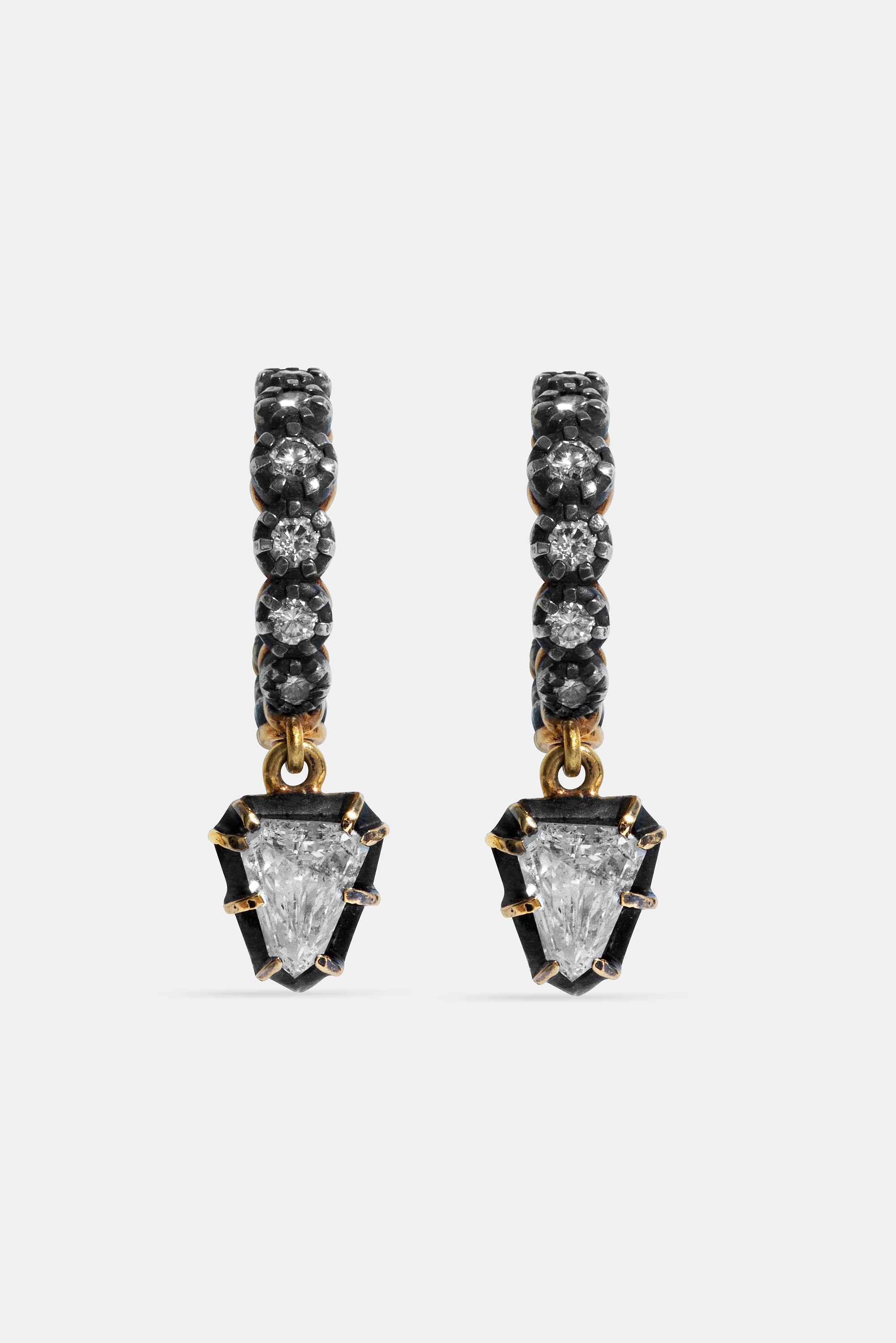 Midnight kite diamond hoop earrings