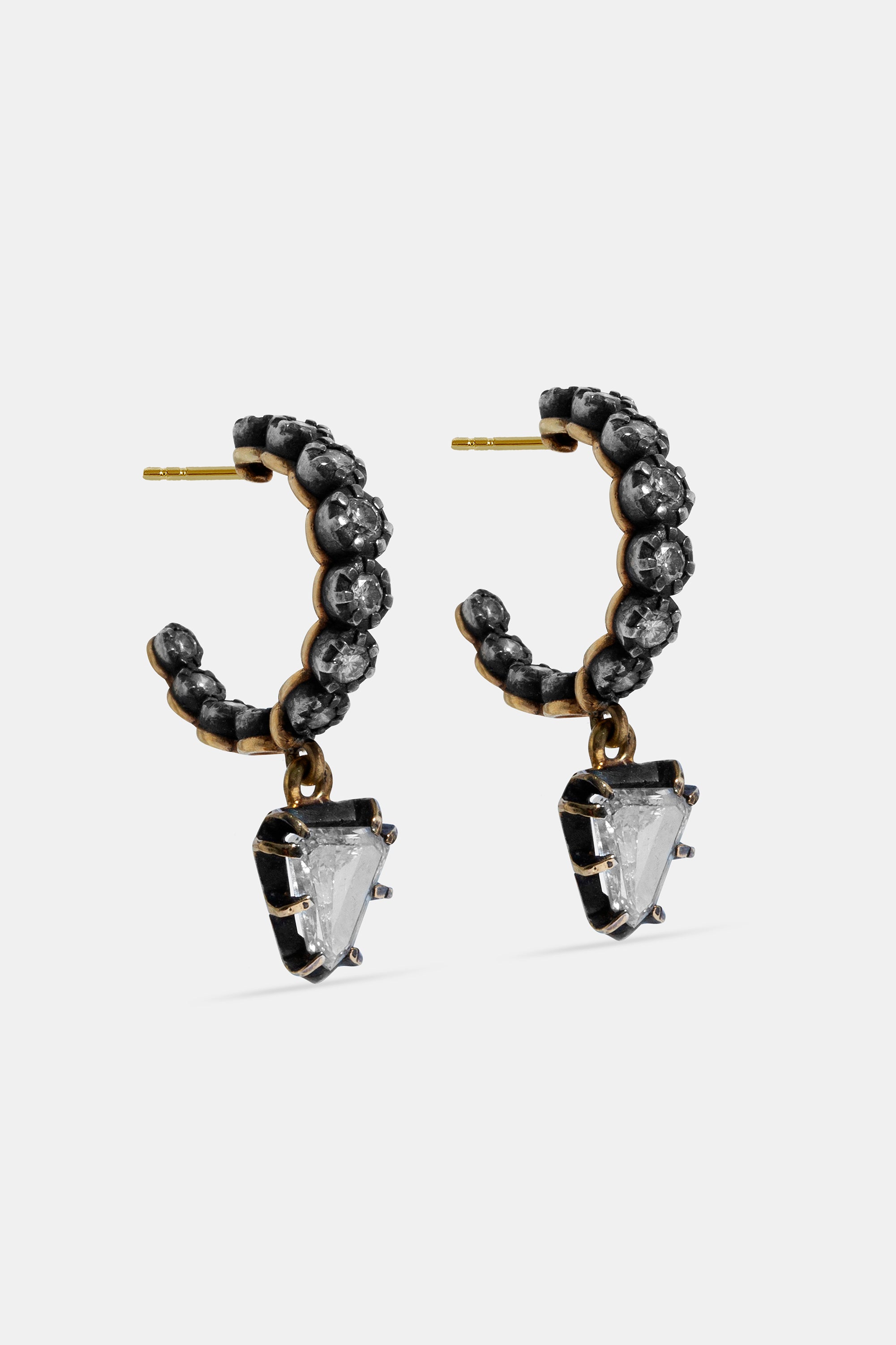 Midnight kite diamond hoop earrings