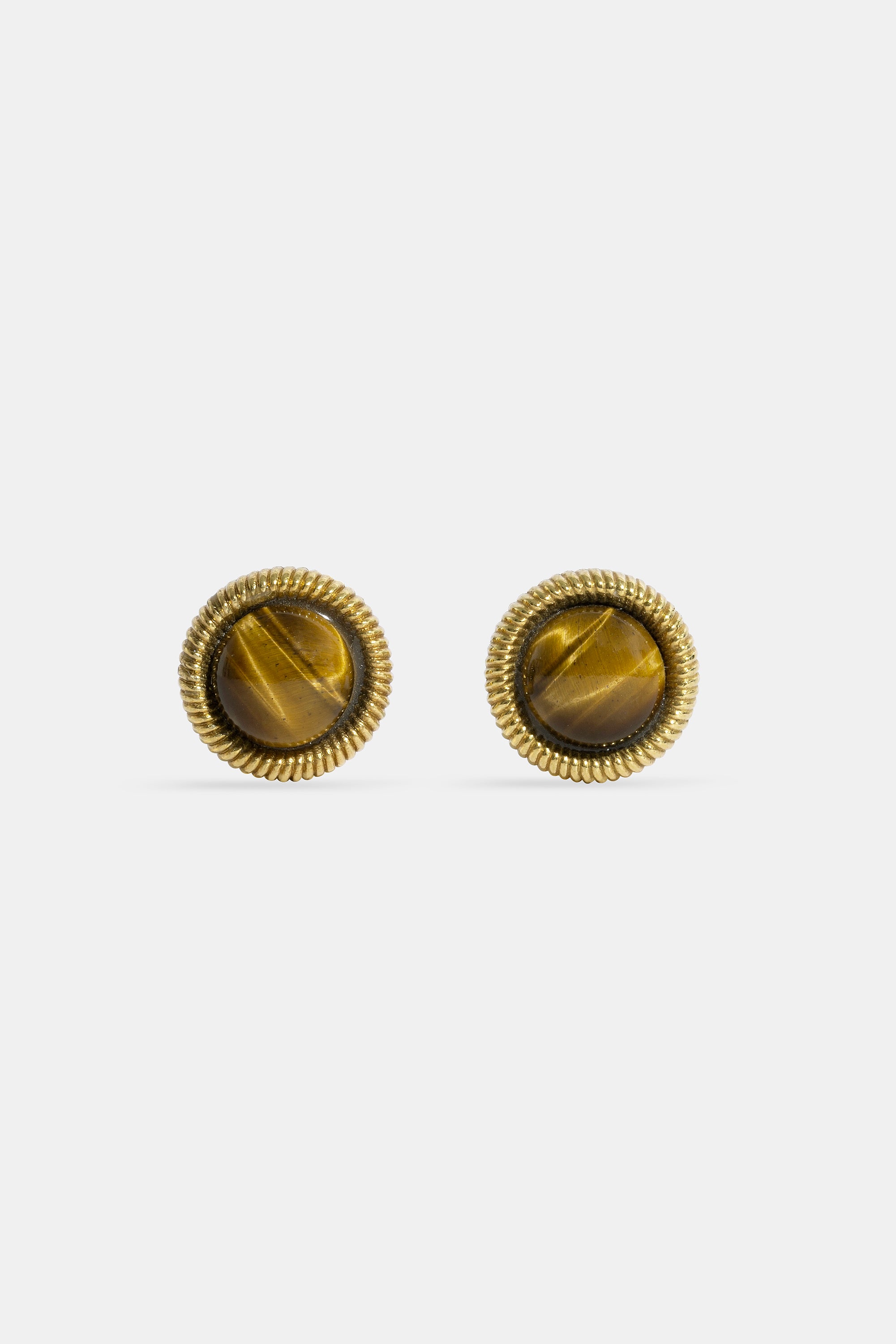Tiger eye round cufflinks