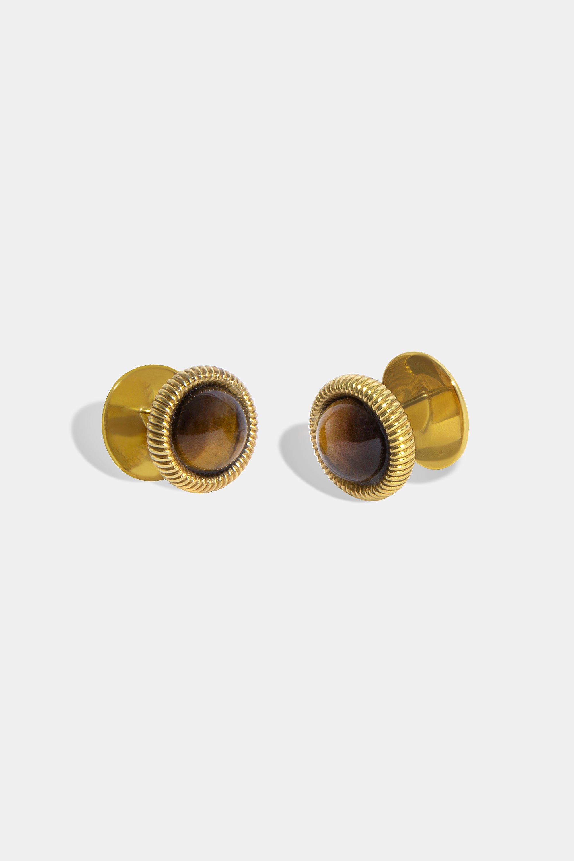 Tiger eye round cufflinks