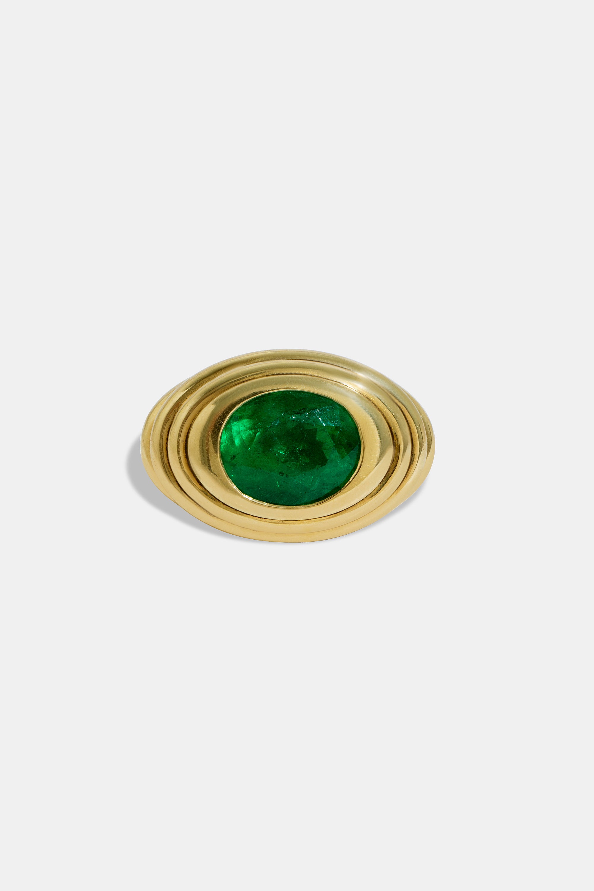 Gold & Gold pinky emerald ring