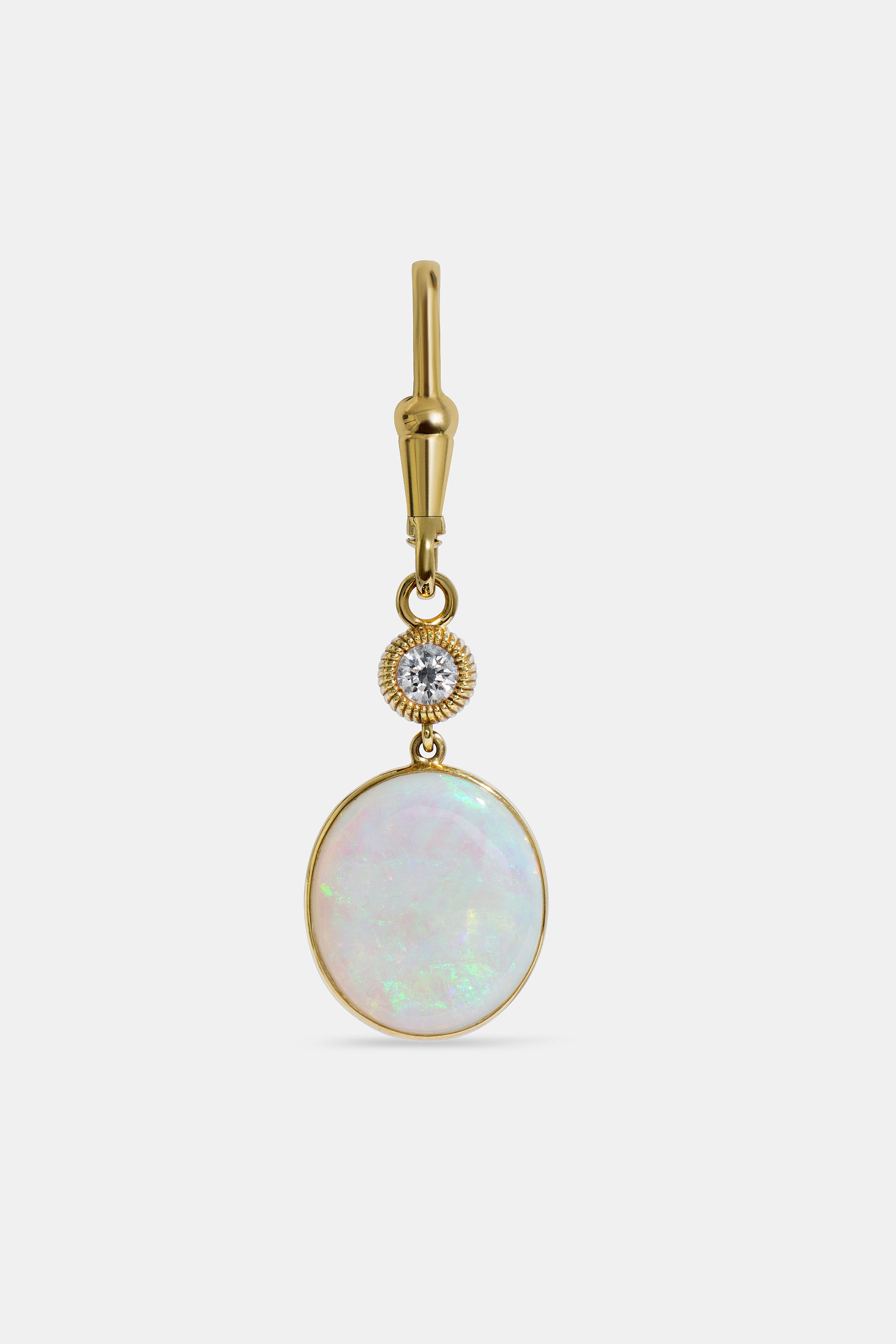 Oval opal & diamond clasp