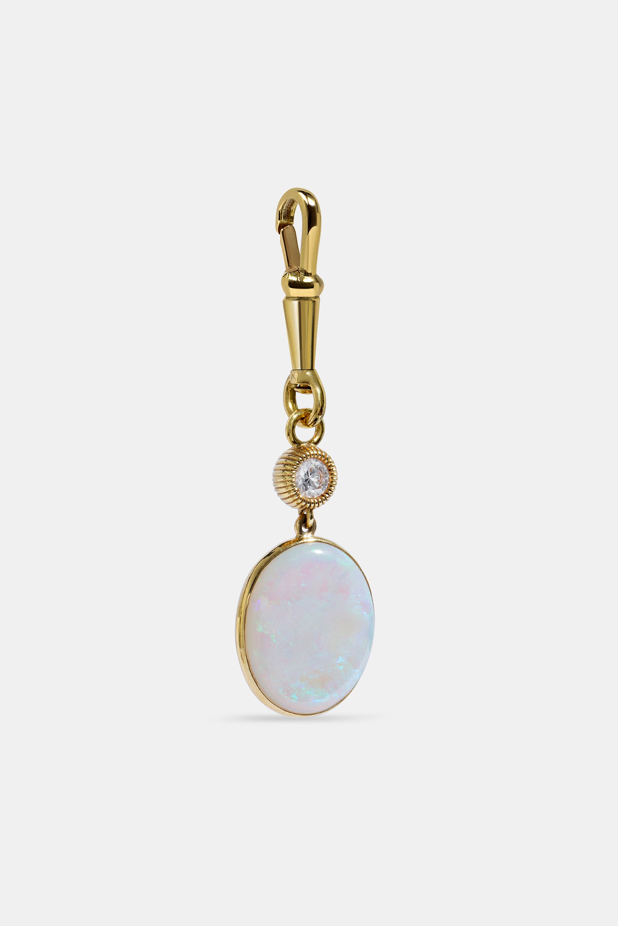 Oval opal & diamond clasp