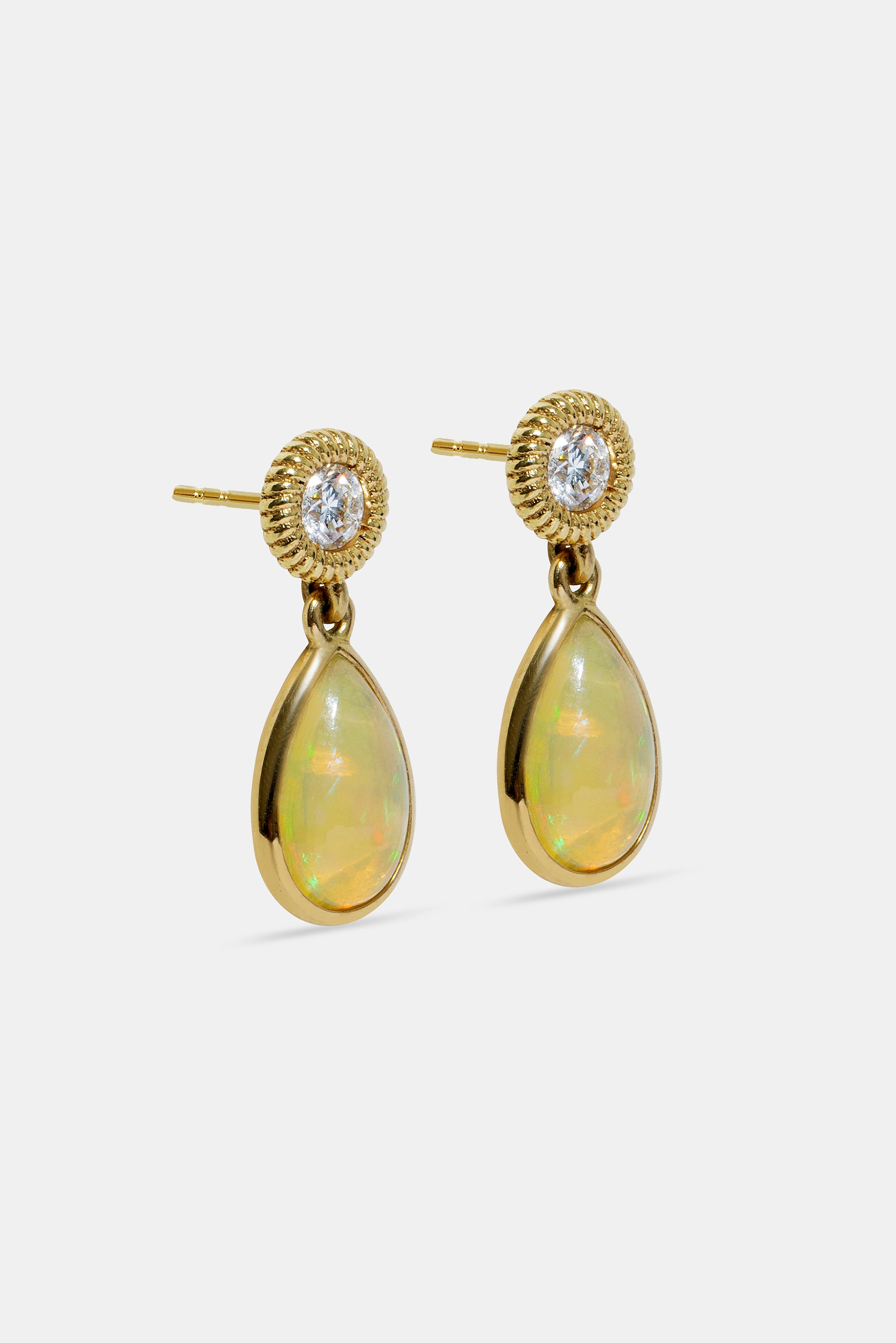 Pendientes ópalo & diamante