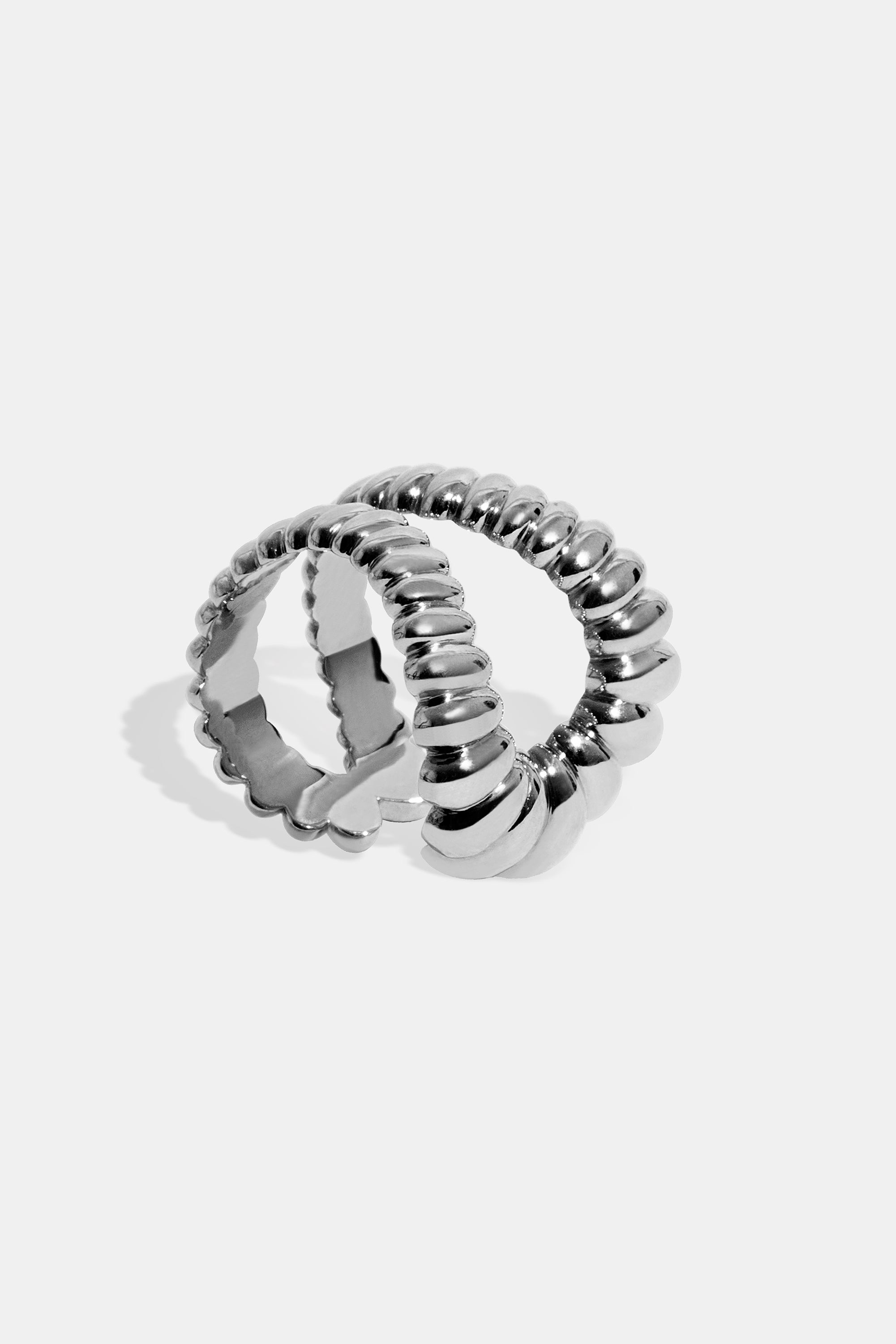 Spiral pinky white ring