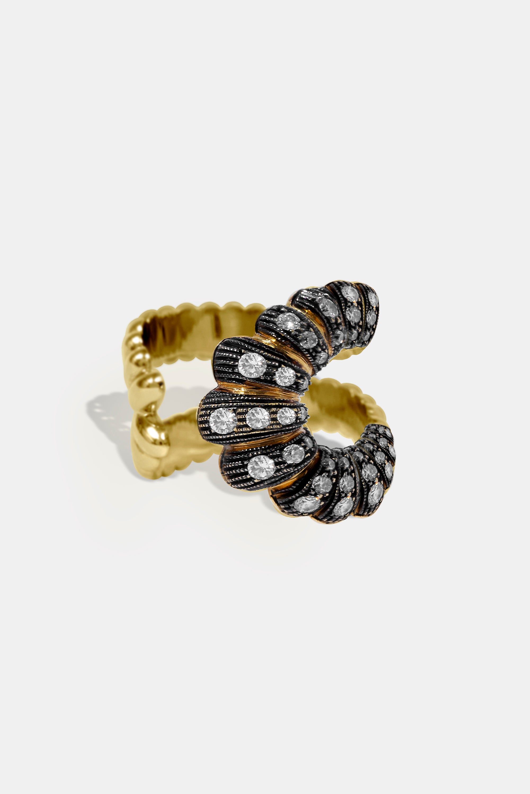 Anillo Spiral rodio negro & diamantes
