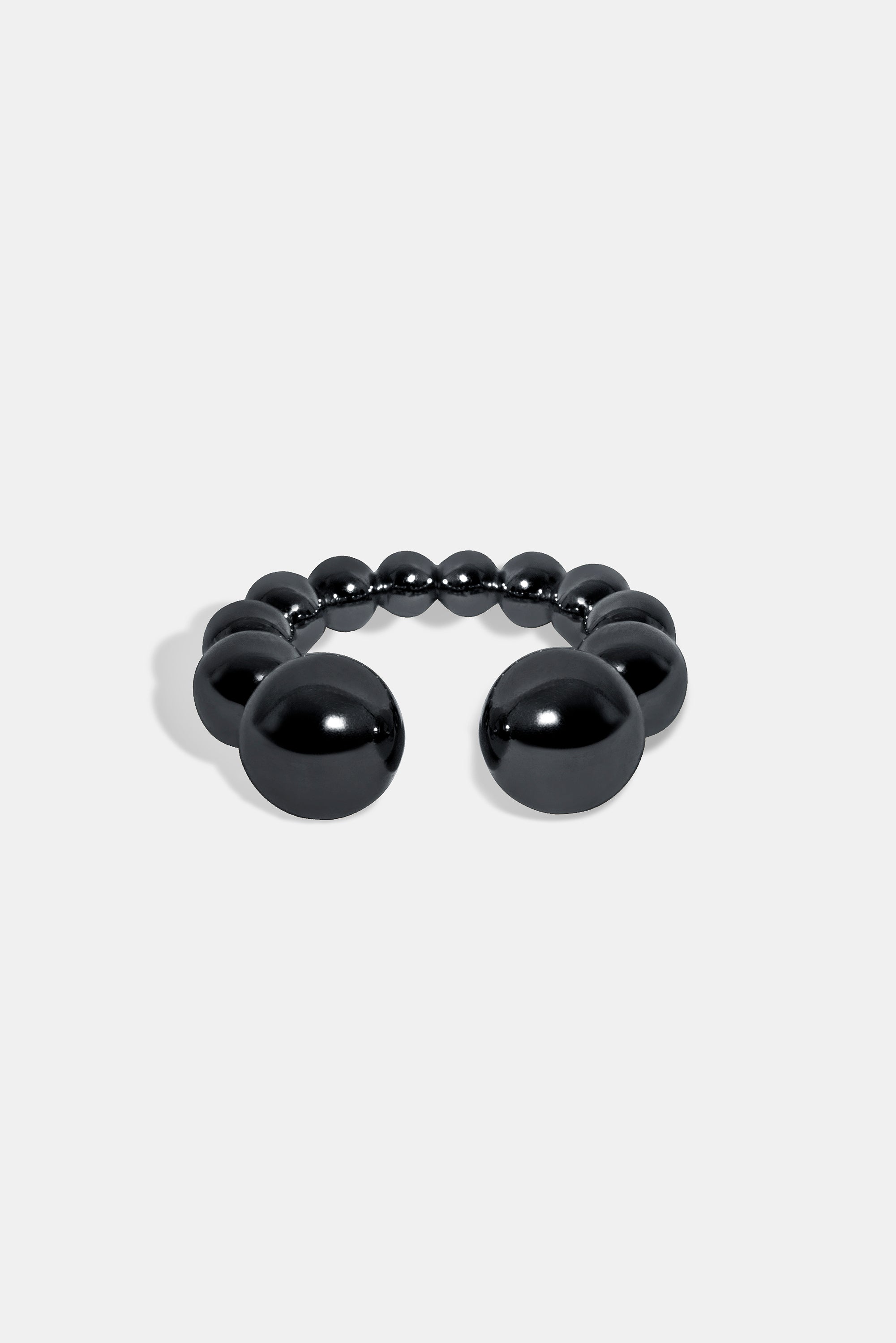 Bubble black rhodium ring M