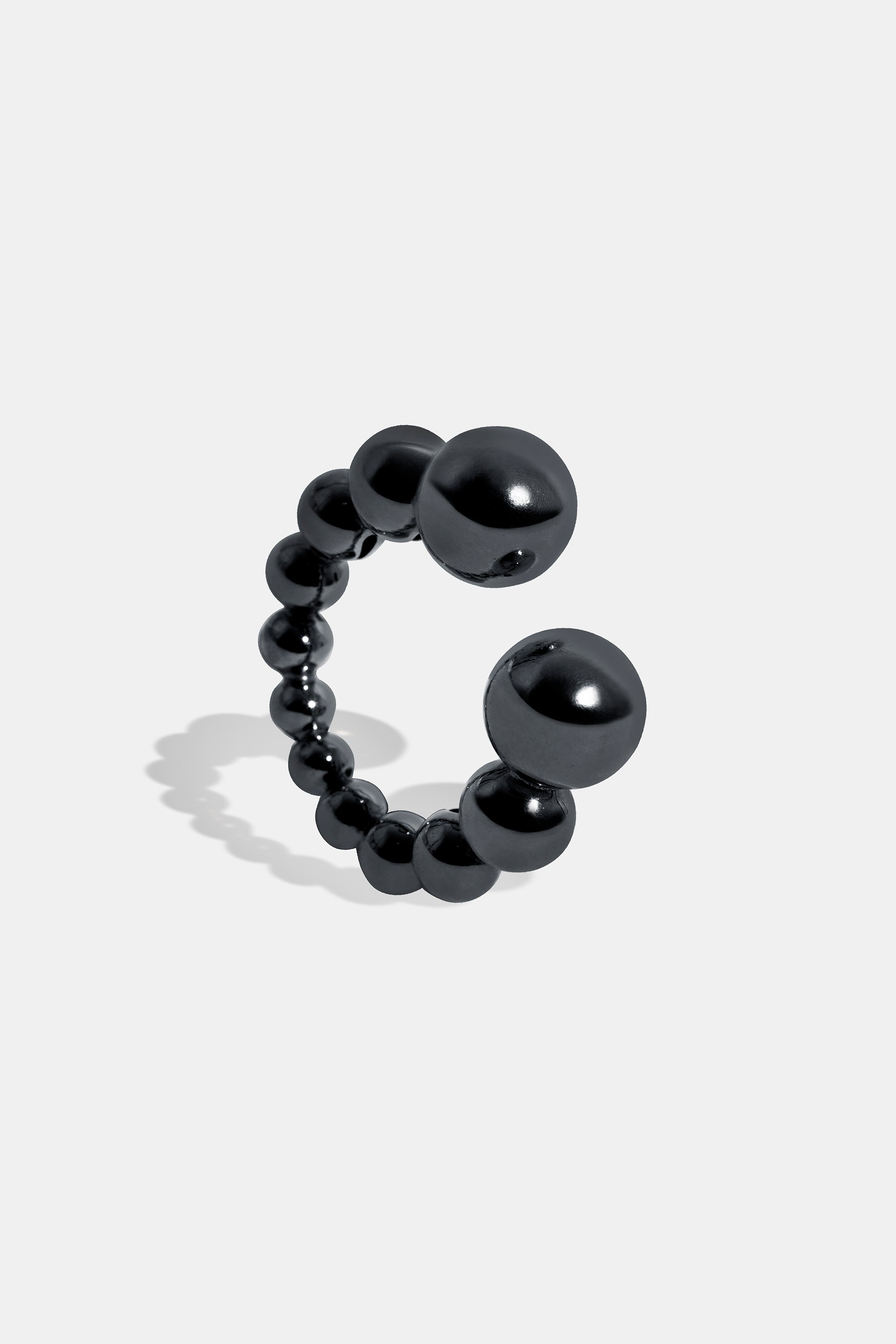 Bubble black rhodium ring M