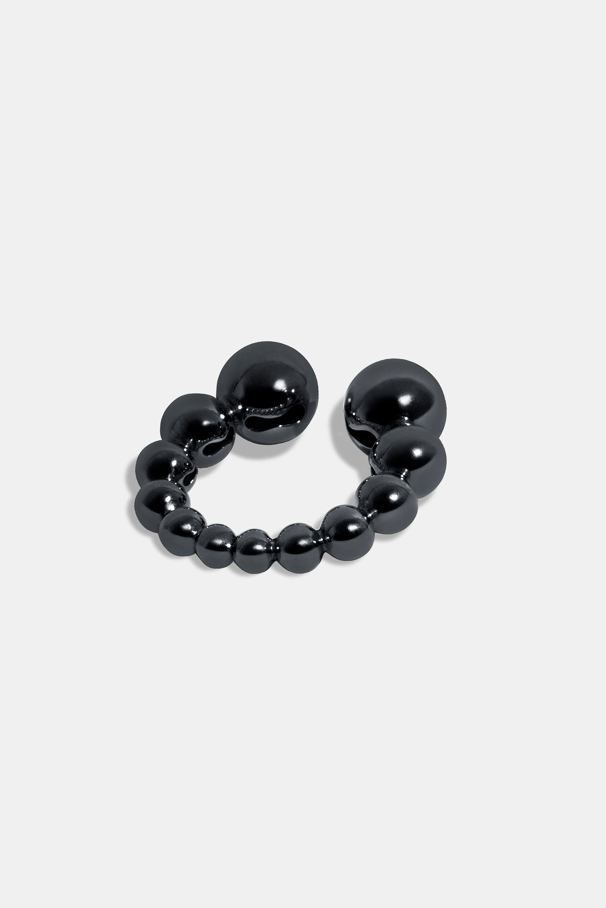 Bubble black rhodium ring M