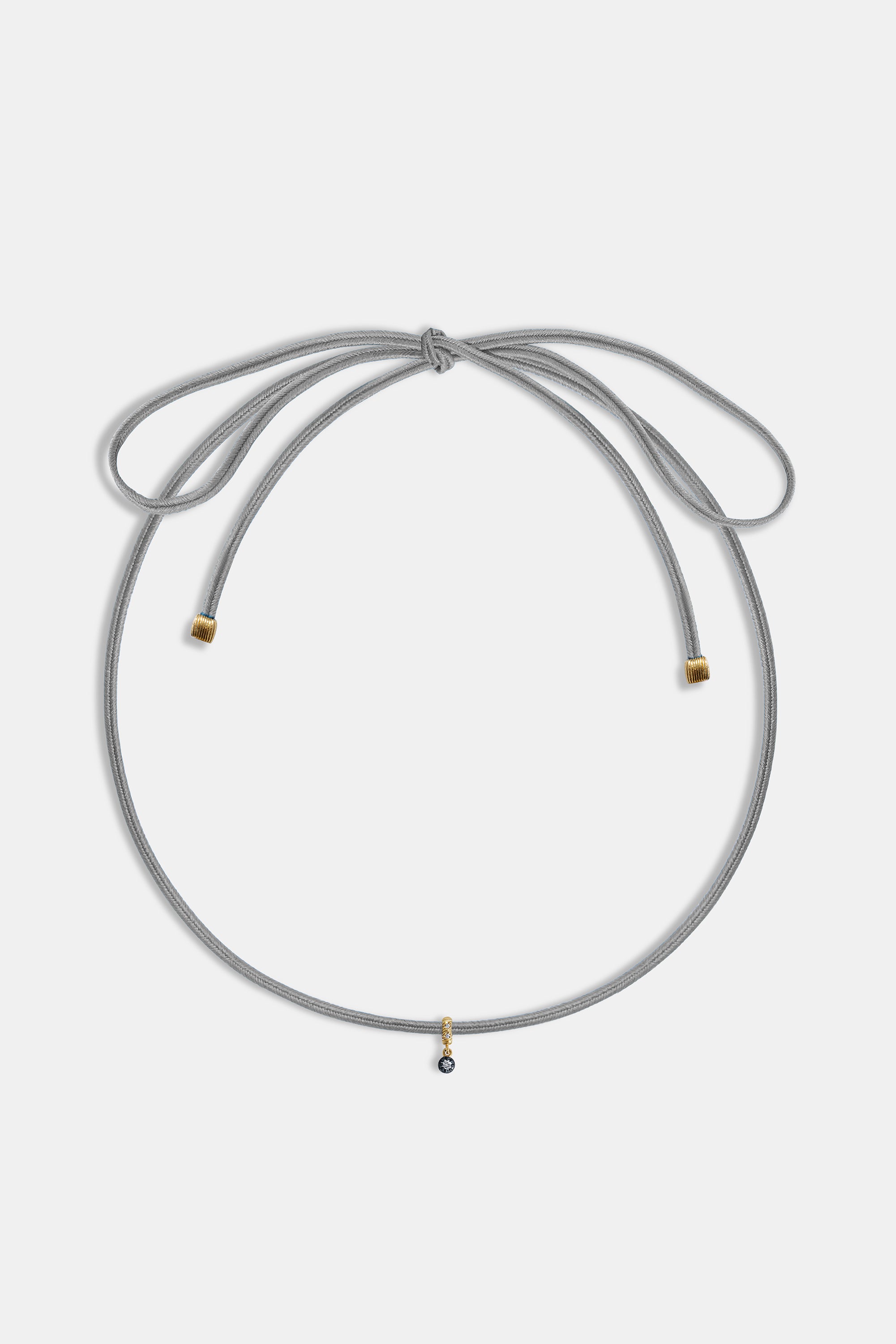 Midnight grey silk choker 0,05ct