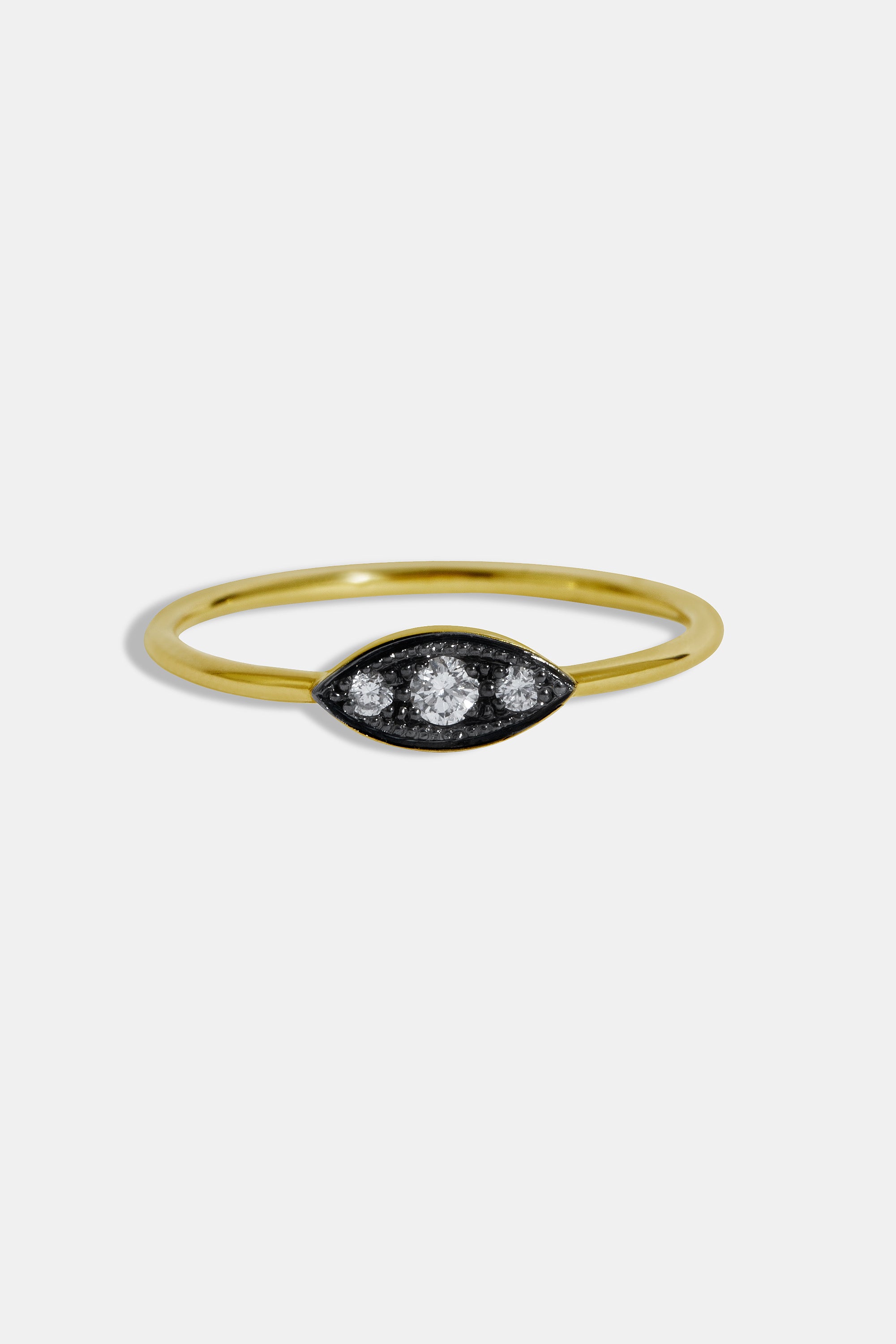 Midnight triple uneven tiny ring