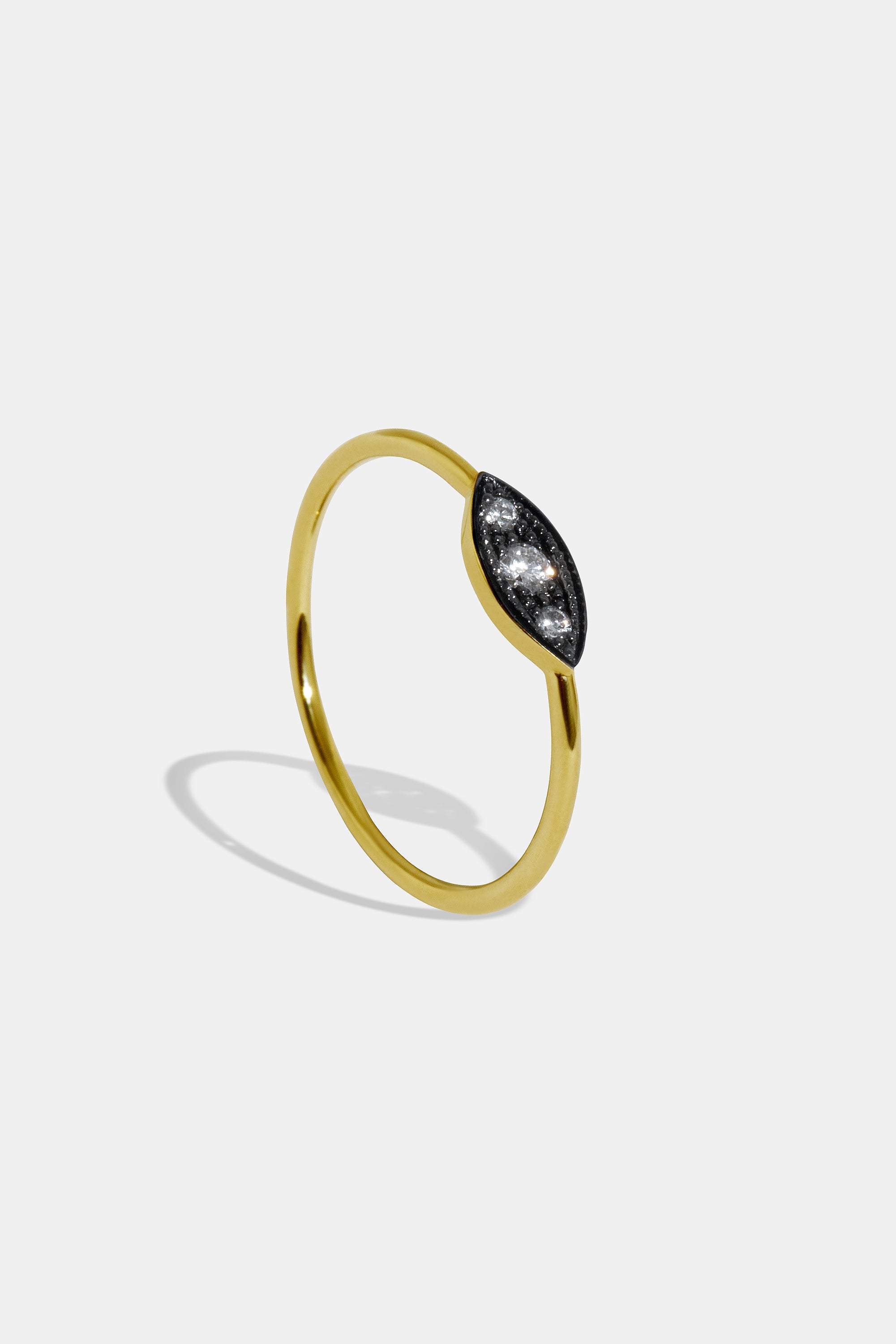 Midnight triple uneven tiny ring