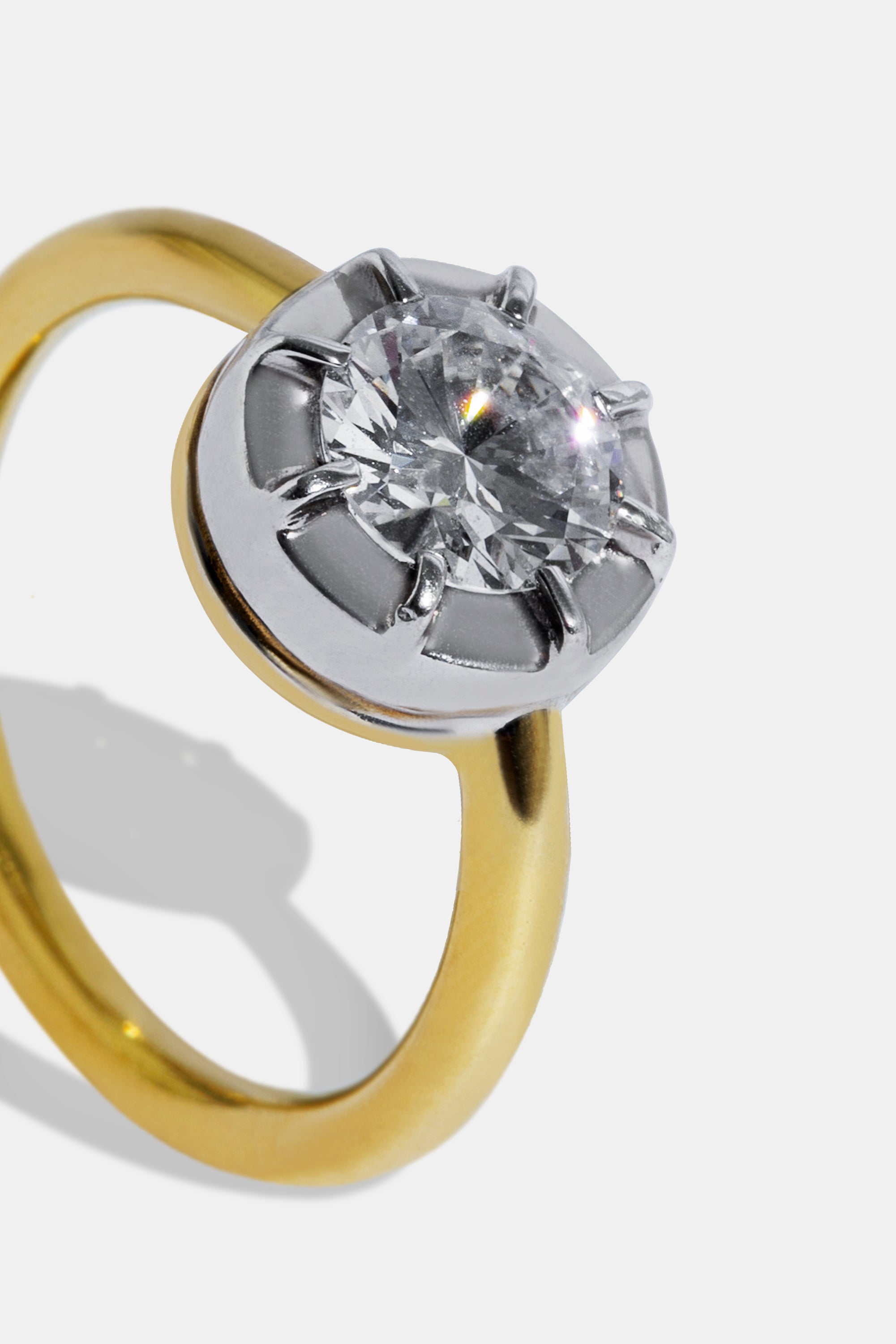 Anillo Midnight solitario blanco