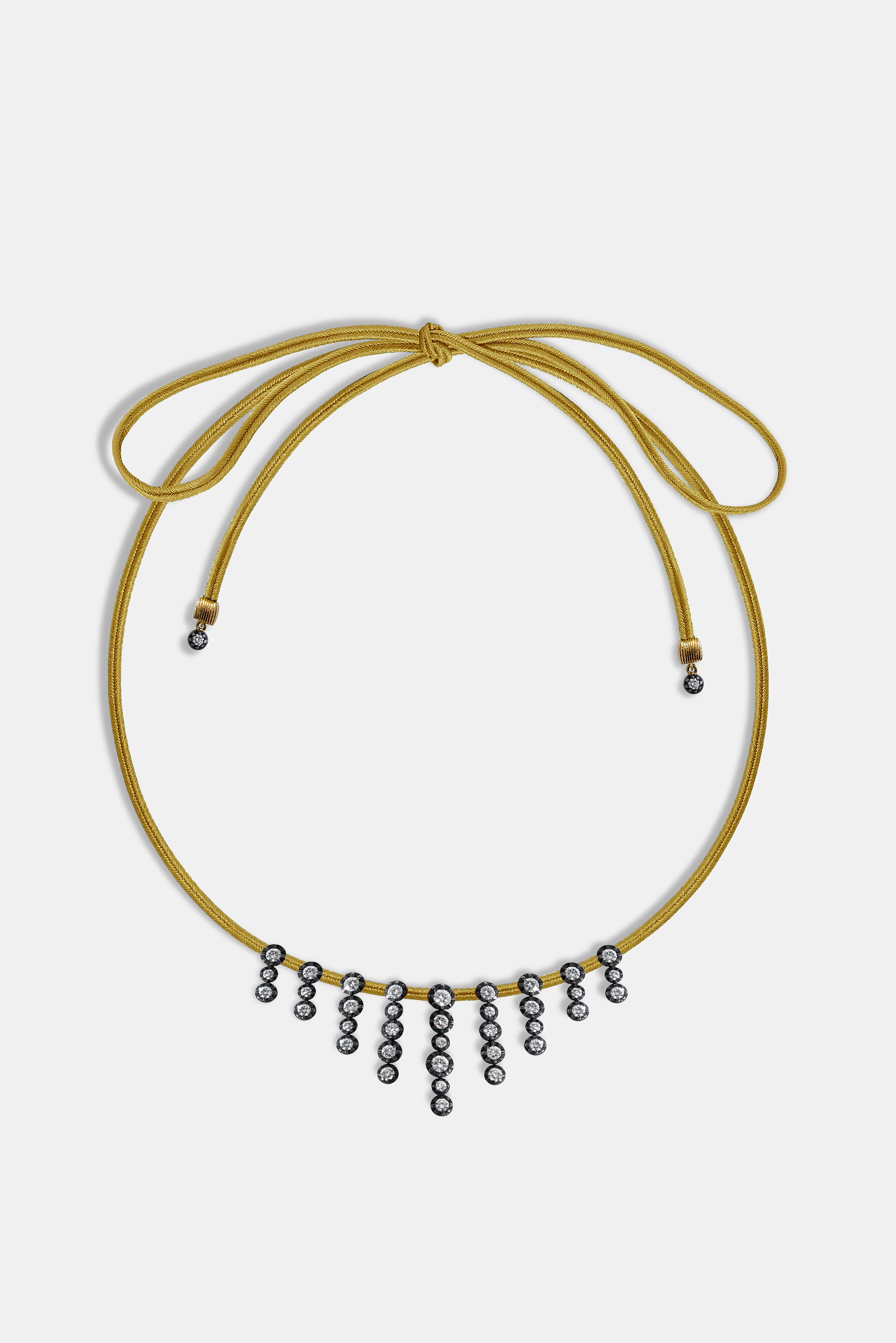 Midnight silk ribbon necklace