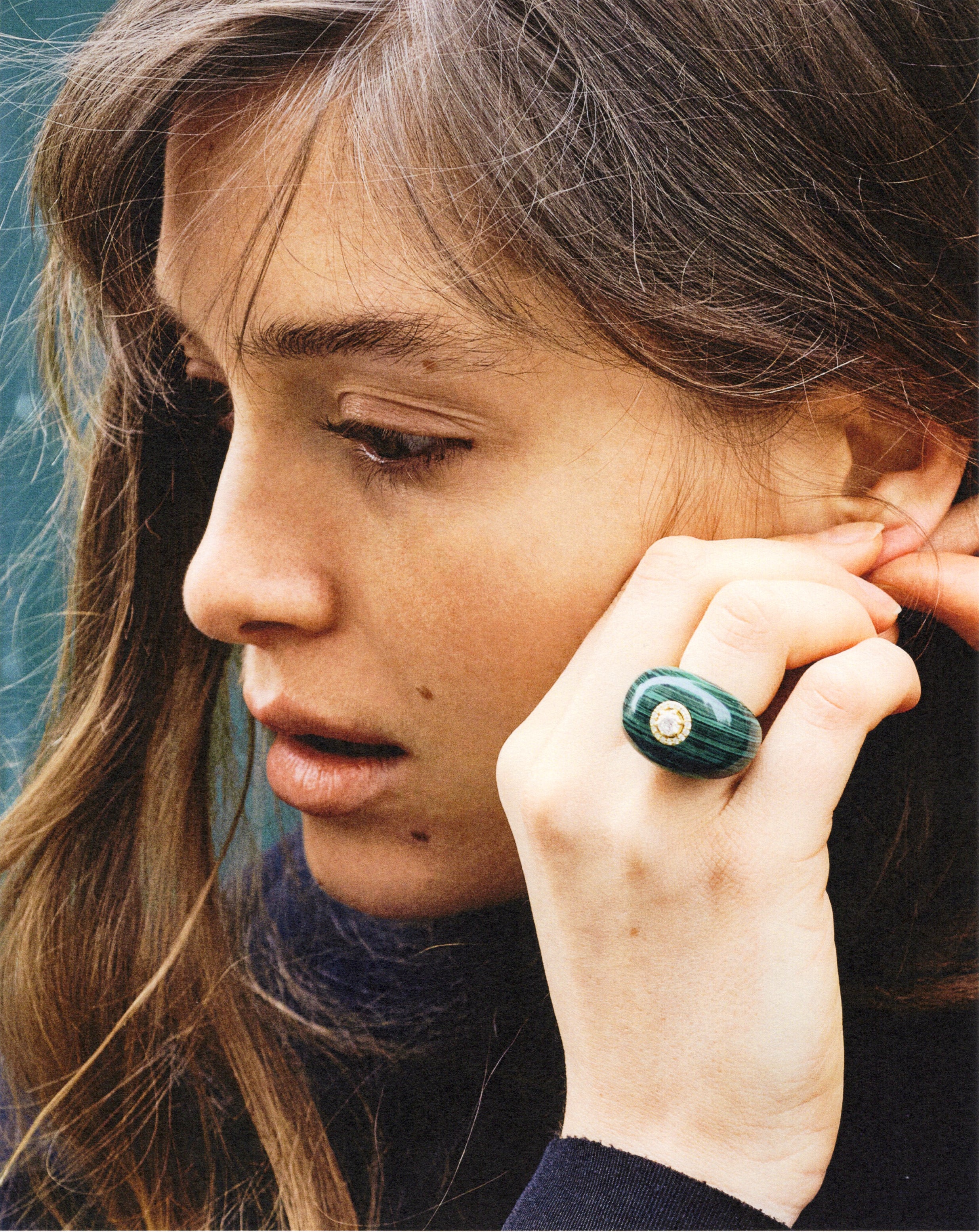 Malachite ring