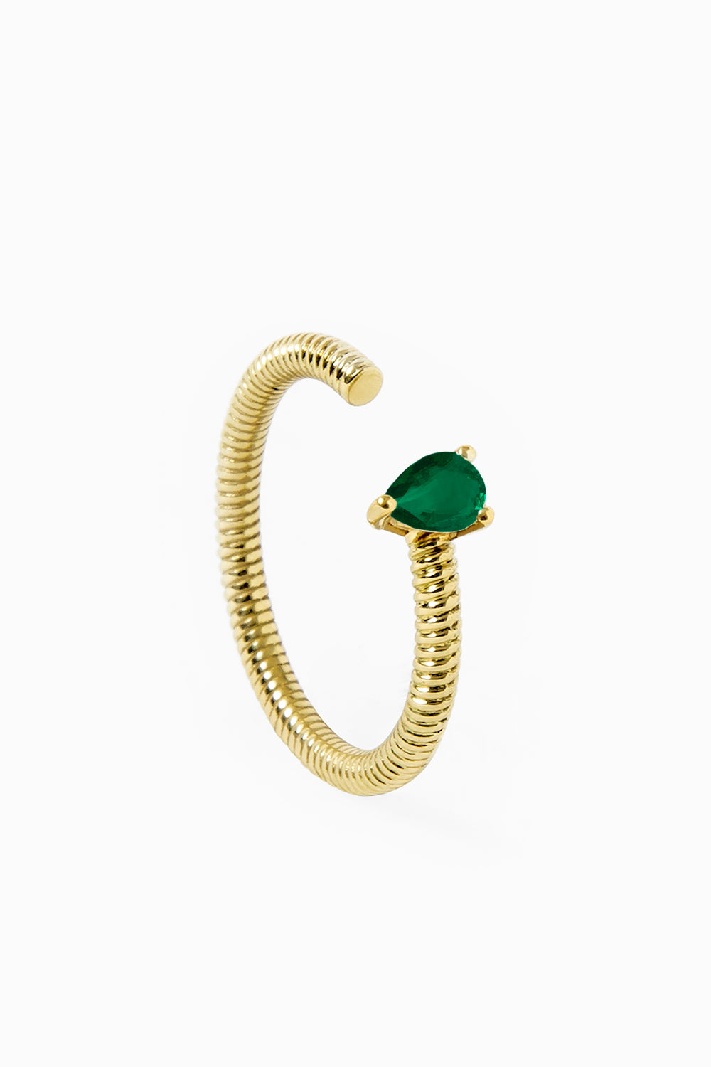 Cabo pear emerald ring