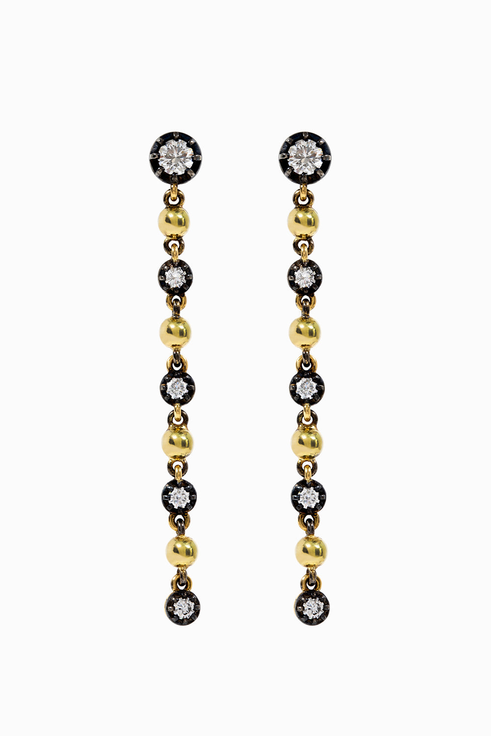 Long earrings with 1.26 ct. diamonds.