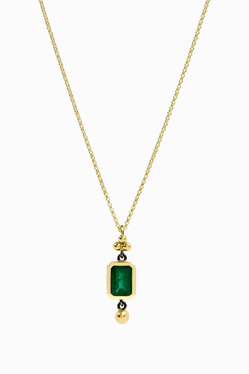 Mens gold hot sale emerald pendant