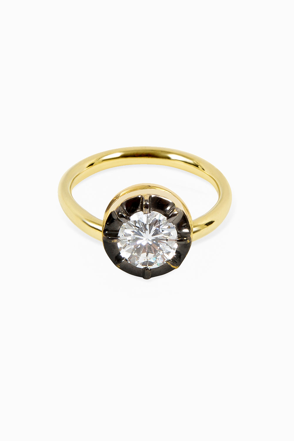 Black rhodium solitaire ring
