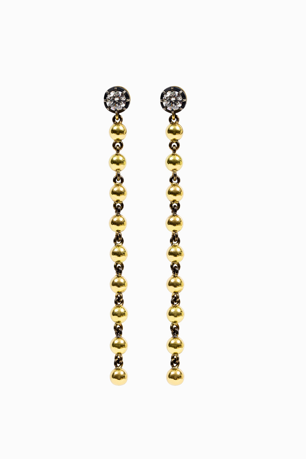 Long earrings with 1.21 ct. diamonds